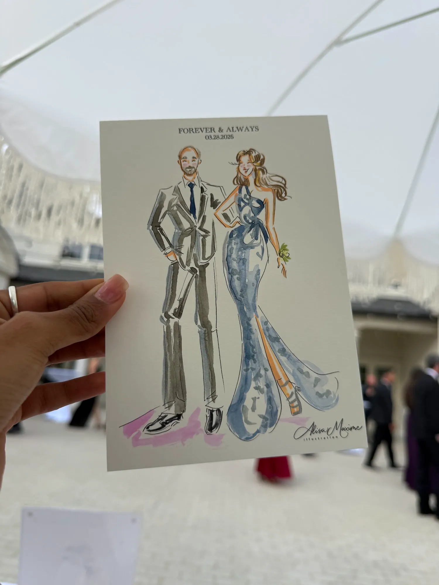 Live fashion sketch 7 from Wedding at The Hillside Estate, Dallas