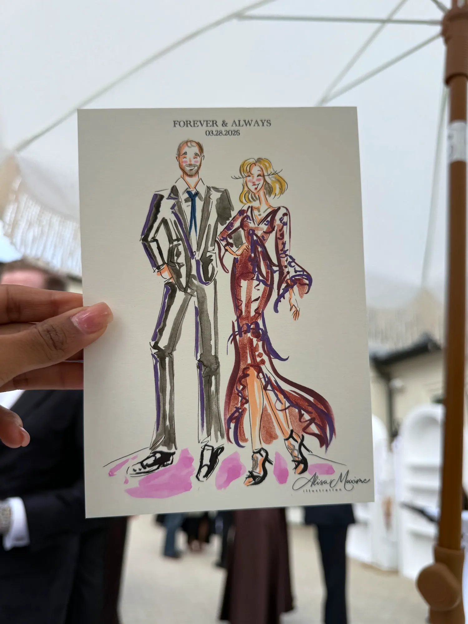 Live fashion sketch 10 from Wedding at The Hillside Estate, Dallas