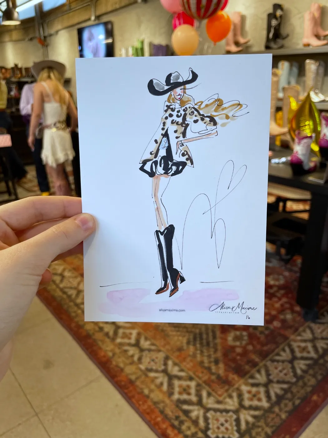 Live fashion sketch 16 from Old Gringo Boots Launch at the Fort Worth Stockyards
