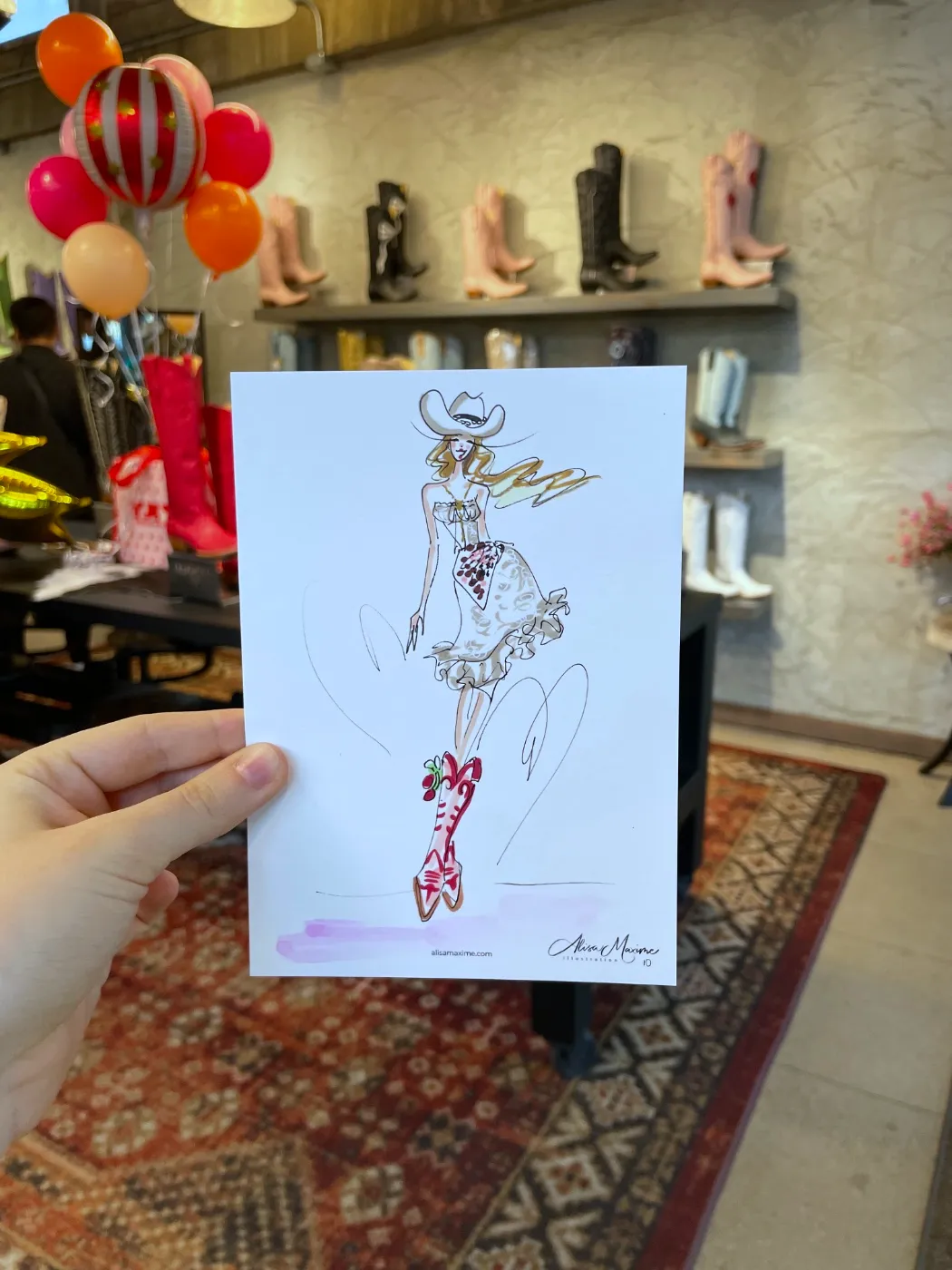 Live fashion sketch 10 from Old Gringo Boots Launch at the Fort Worth Stockyards