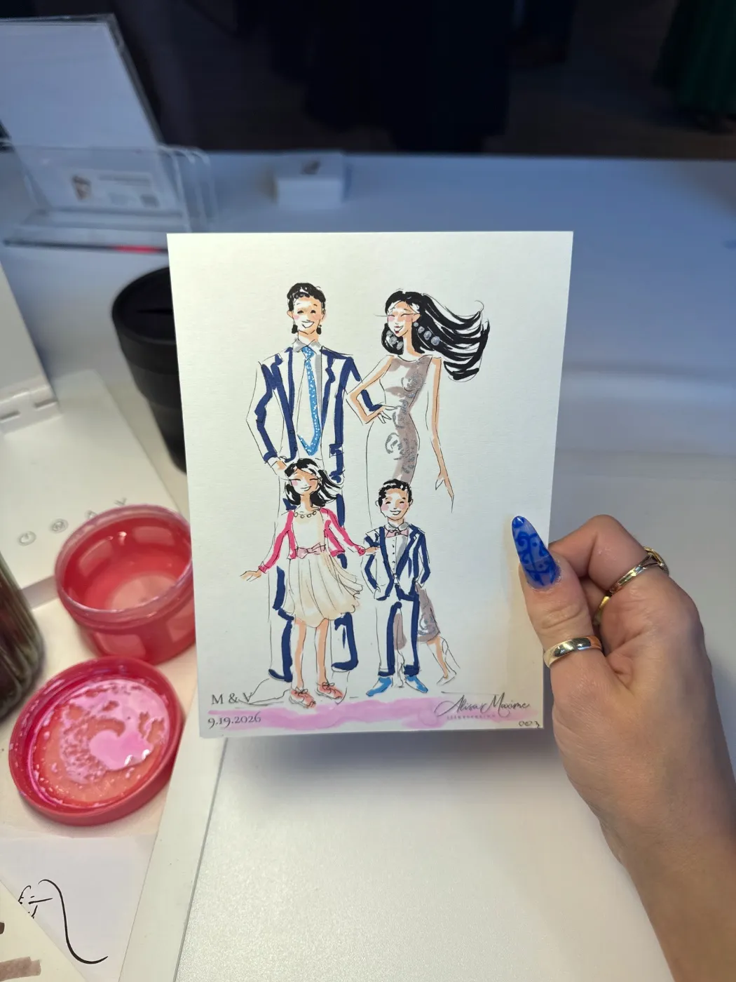 Live fashion sketch 4 from Wedding Celebration at Public Hotel, New York