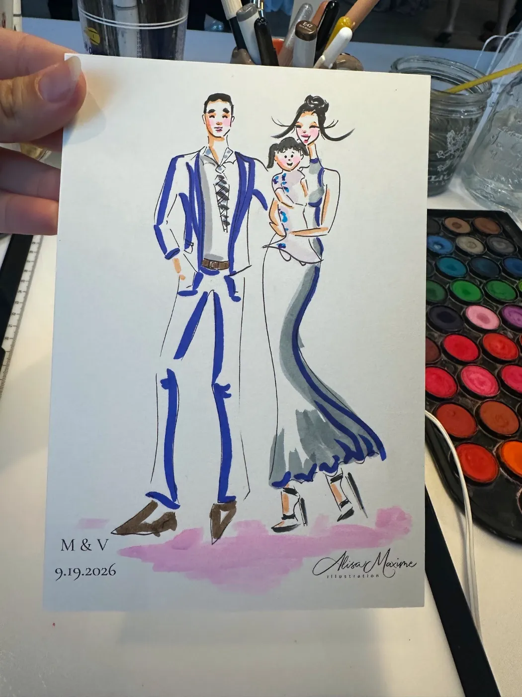 Live fashion sketch 3 from Wedding Celebration at Public Hotel, New York
