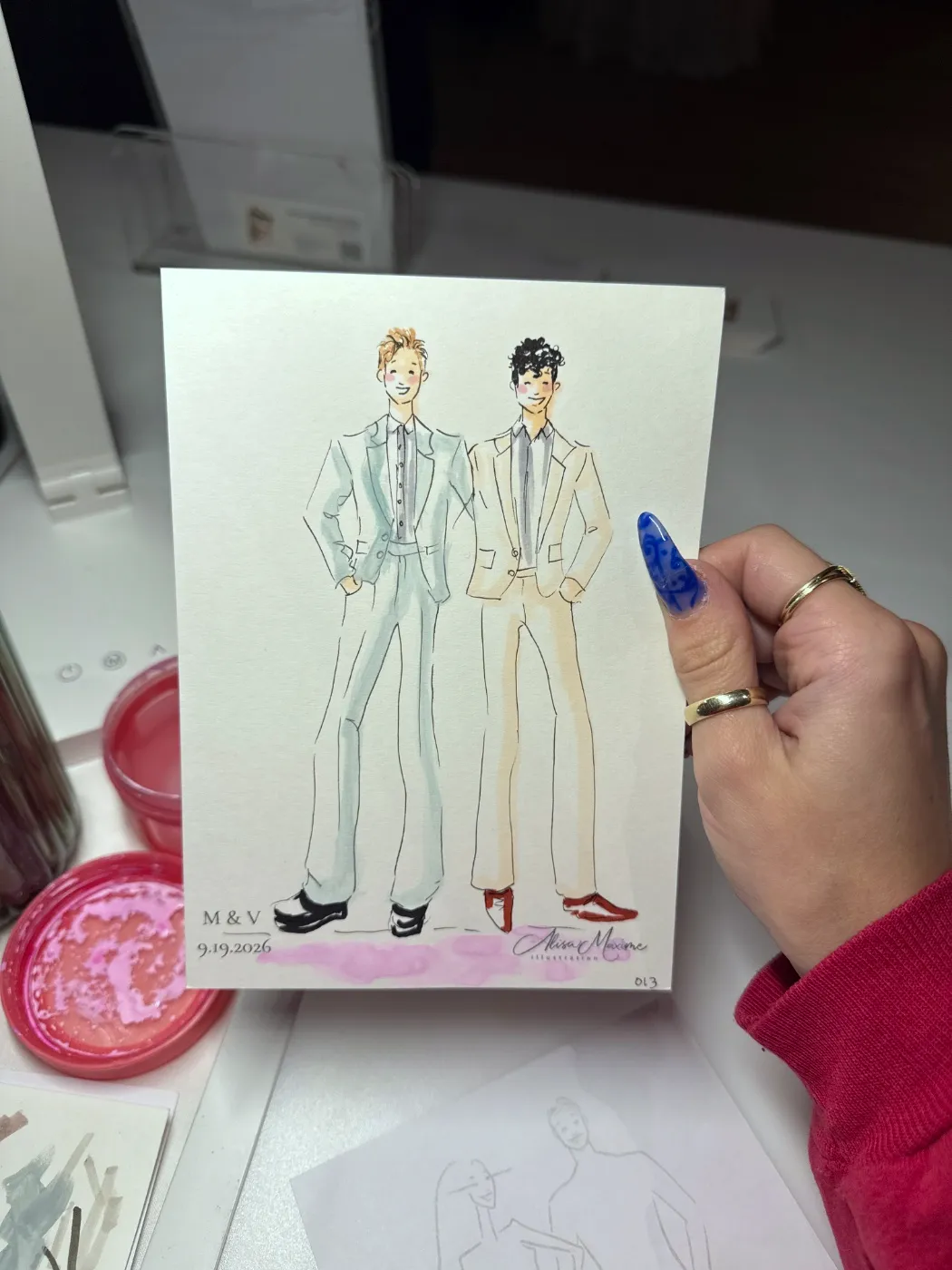 Live fashion sketch 13 from Wedding Celebration at Public Hotel, New York