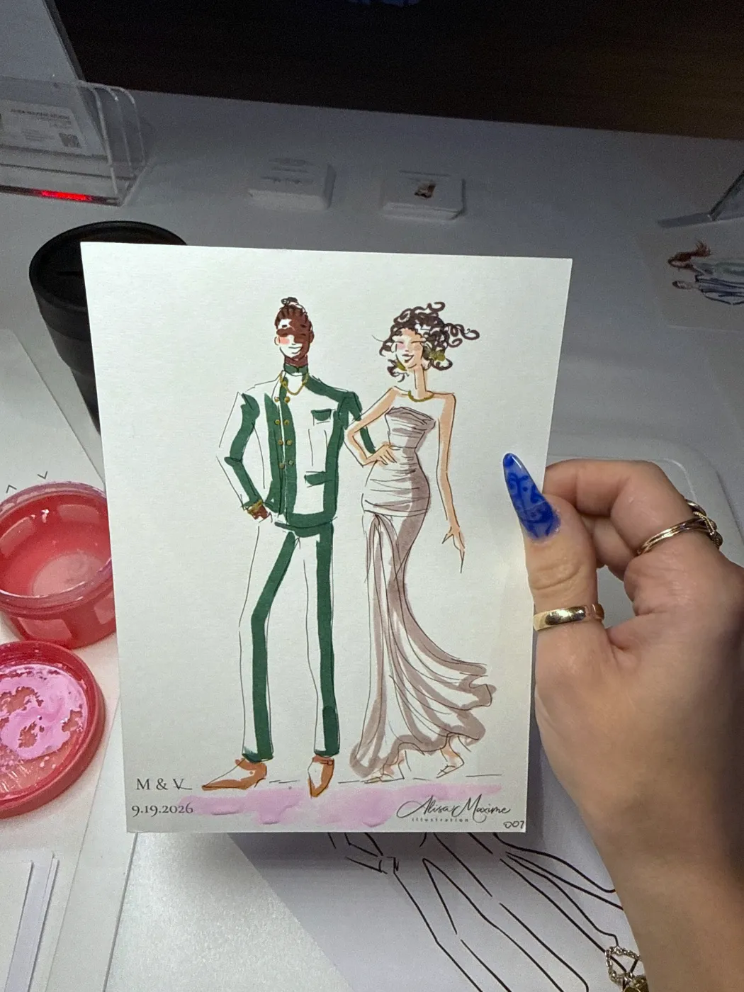 Live fashion sketch 7 from Wedding Celebration at Public Hotel, New York
