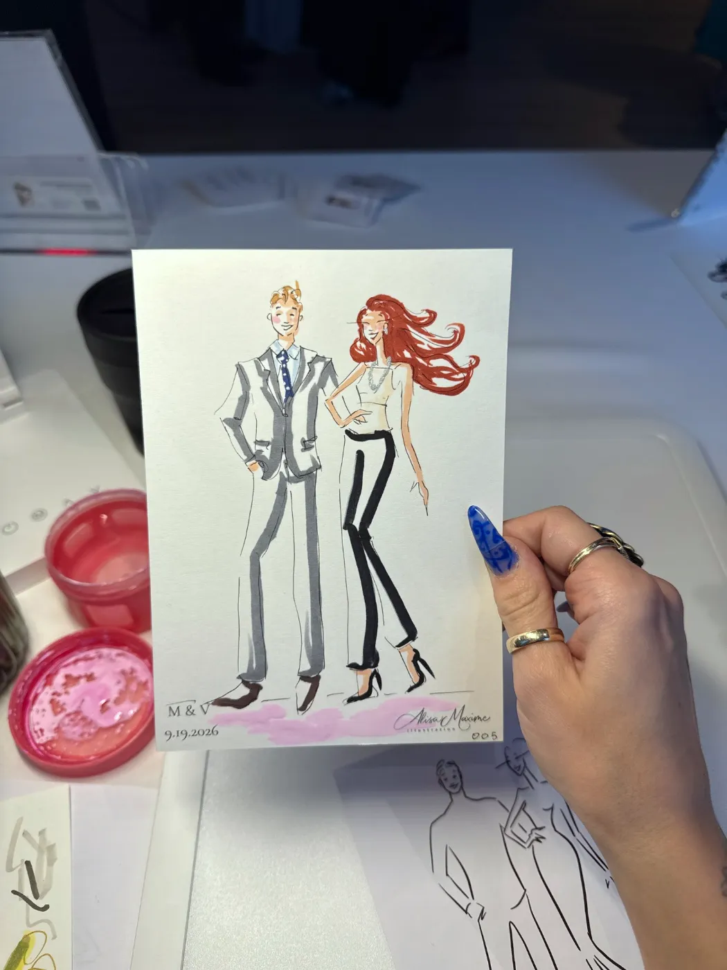 Live sketch from Wedding Celebration at Public Hotel, New York
