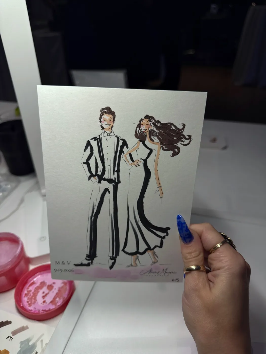 Live fashion sketch 15 from Wedding Celebration at Public Hotel, New York
