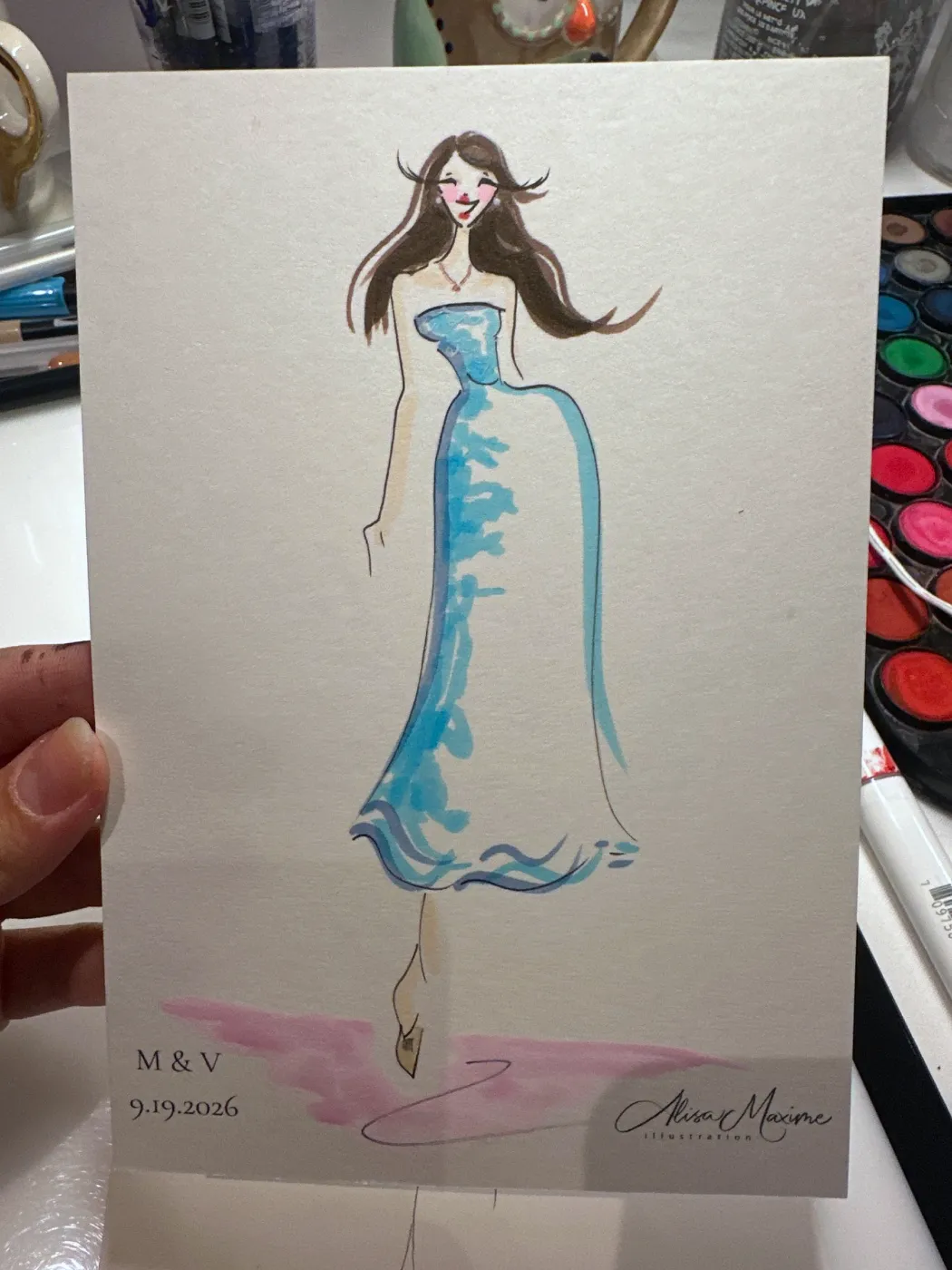 Live fashion sketch 12 from Wedding Celebration at Public Hotel, New York