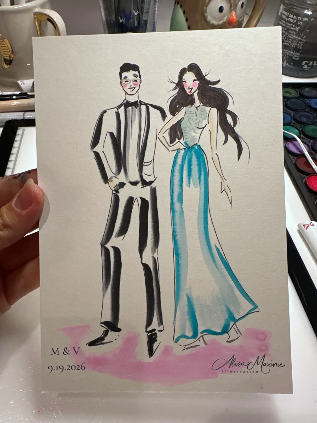 Live fashion sketch 14 from Wedding Celebration at Public Hotel, New York