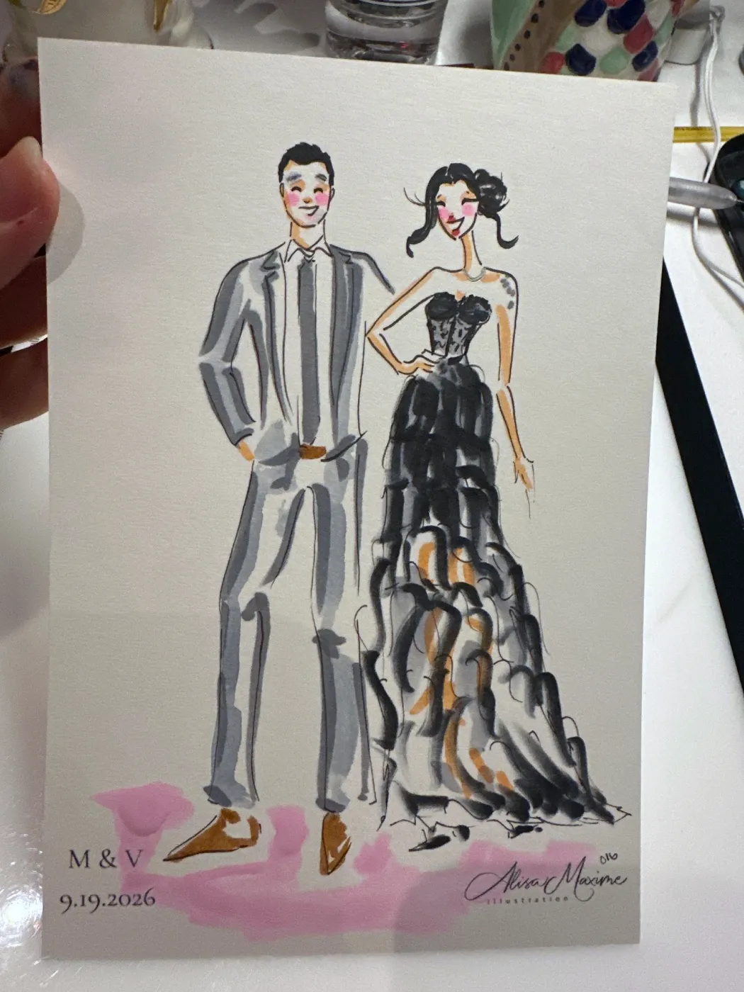 Live fashion sketch 16 from Wedding Celebration at Public Hotel, New York
