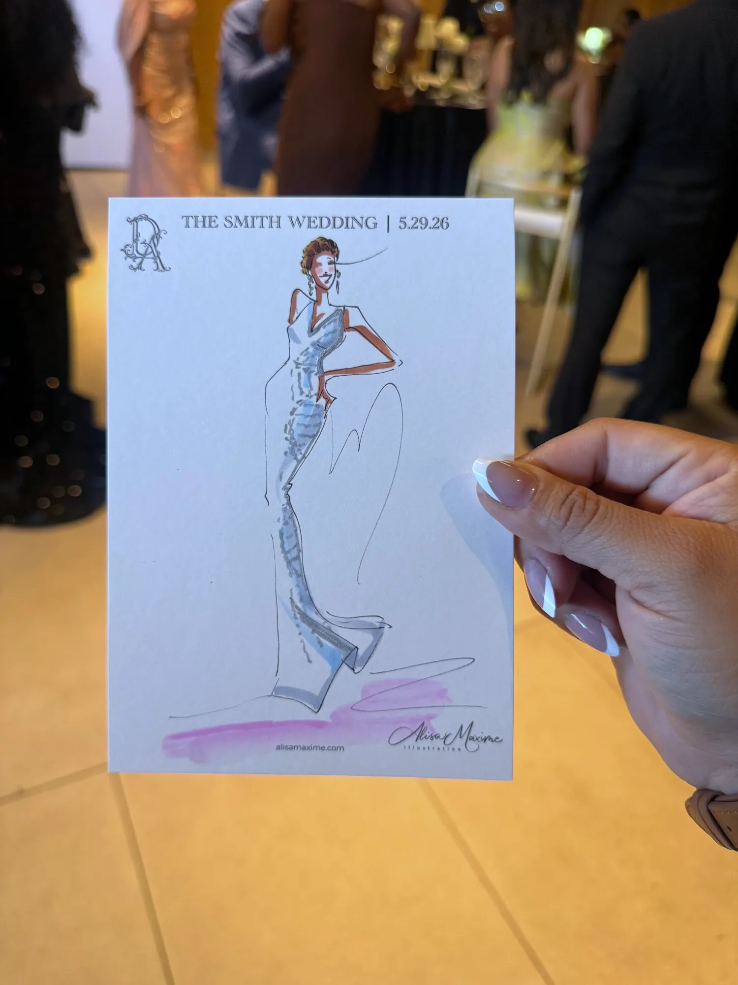 Live fashion sketch 14 from Wedding at Hall of Lights, Dallas