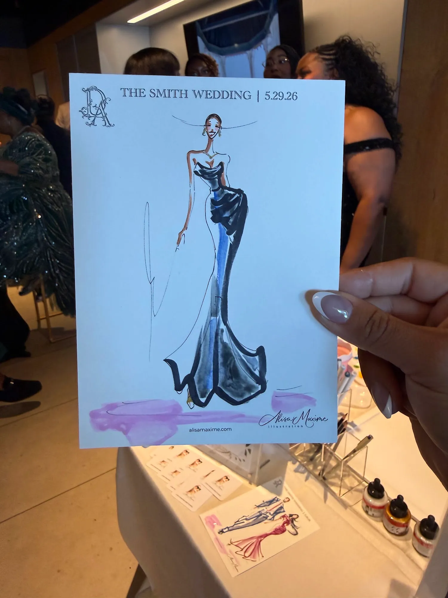 Live fashion sketch 9 from Wedding at Hall of Lights, Dallas