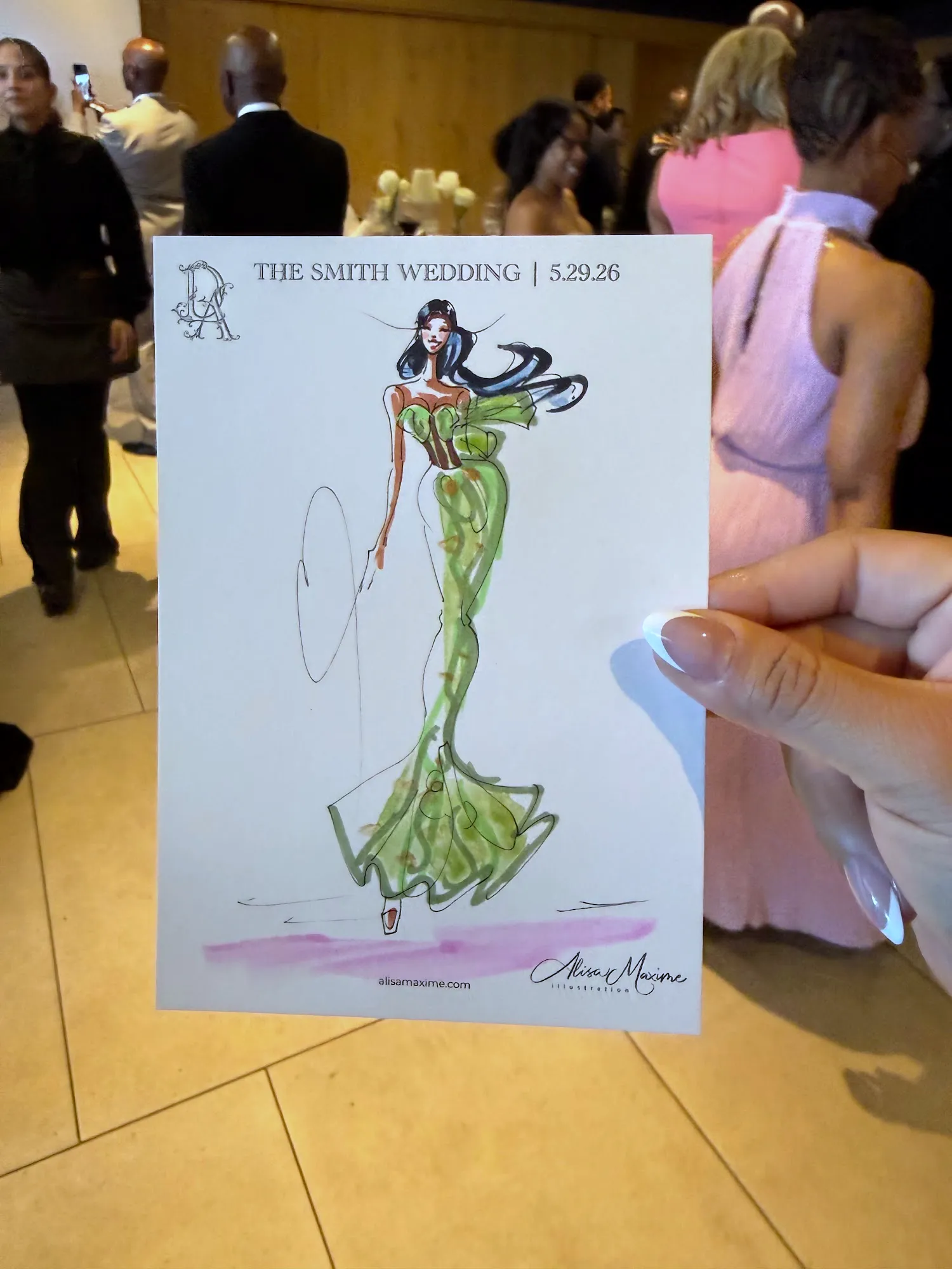 Live fashion sketch 12 from Wedding at Hall of Lights, Dallas