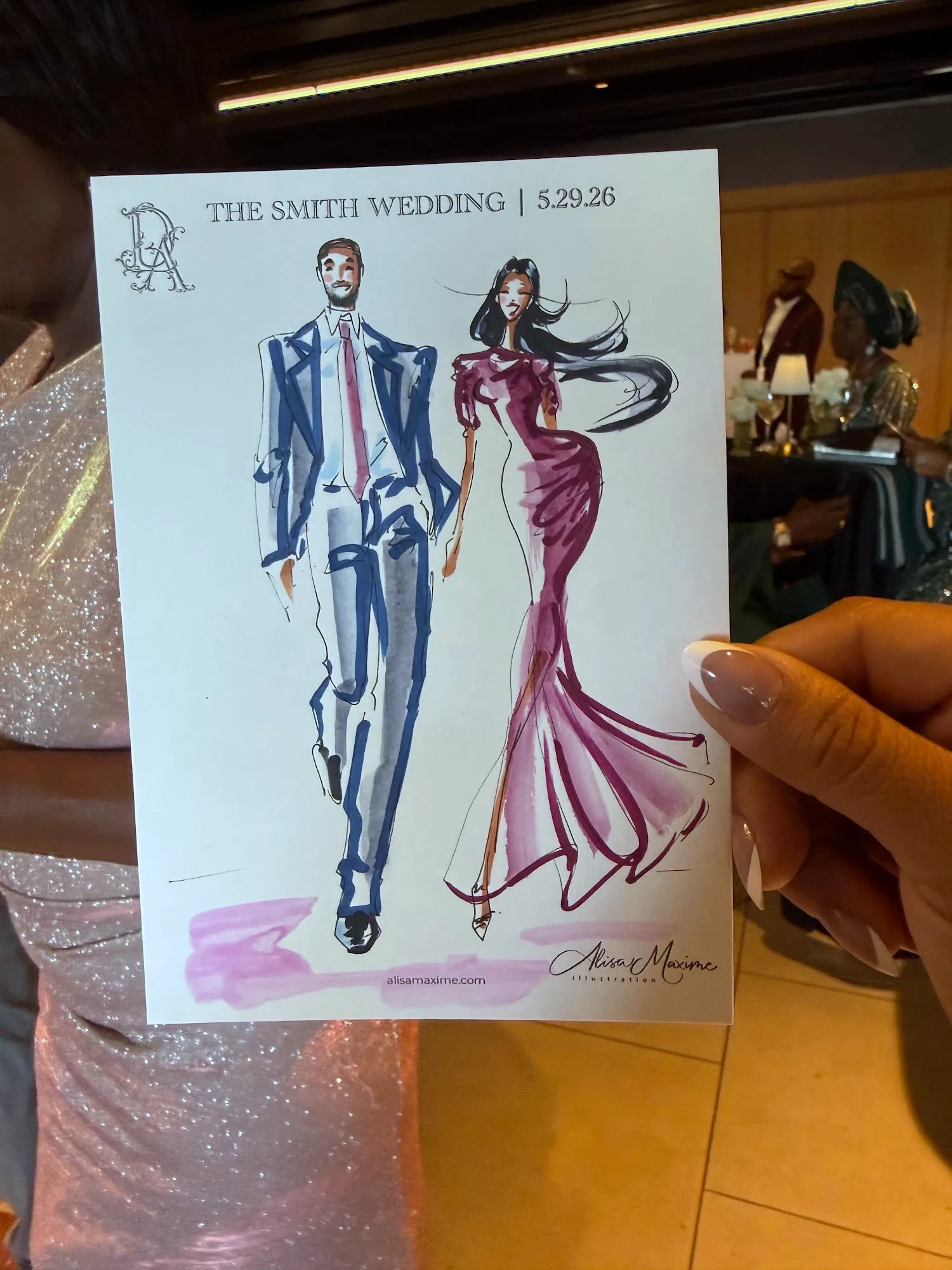 Live fashion sketch 10 from Wedding at Hall of Lights, Dallas
