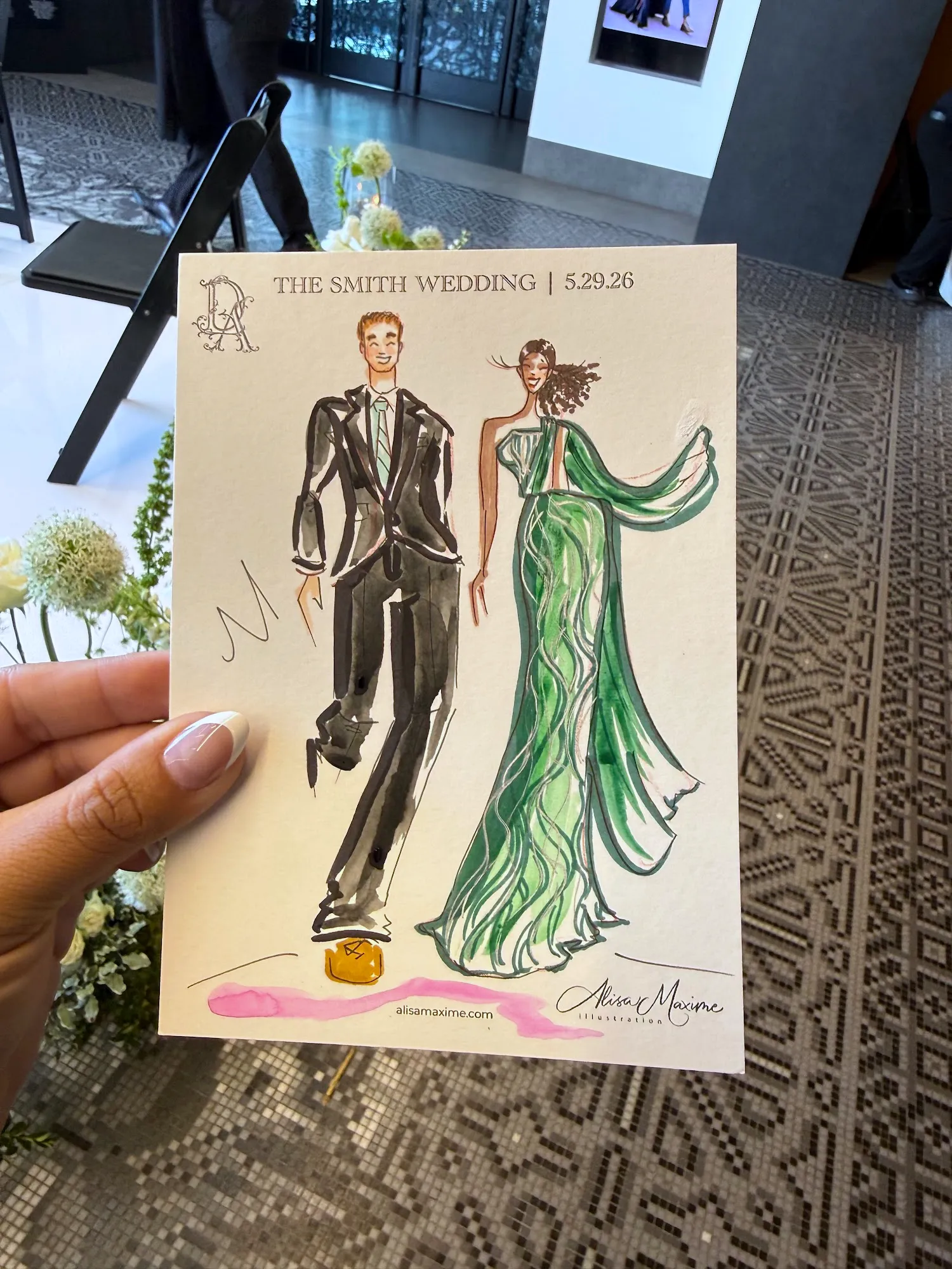 Live fashion sketch 3 from Wedding at Hall of Lights, Dallas