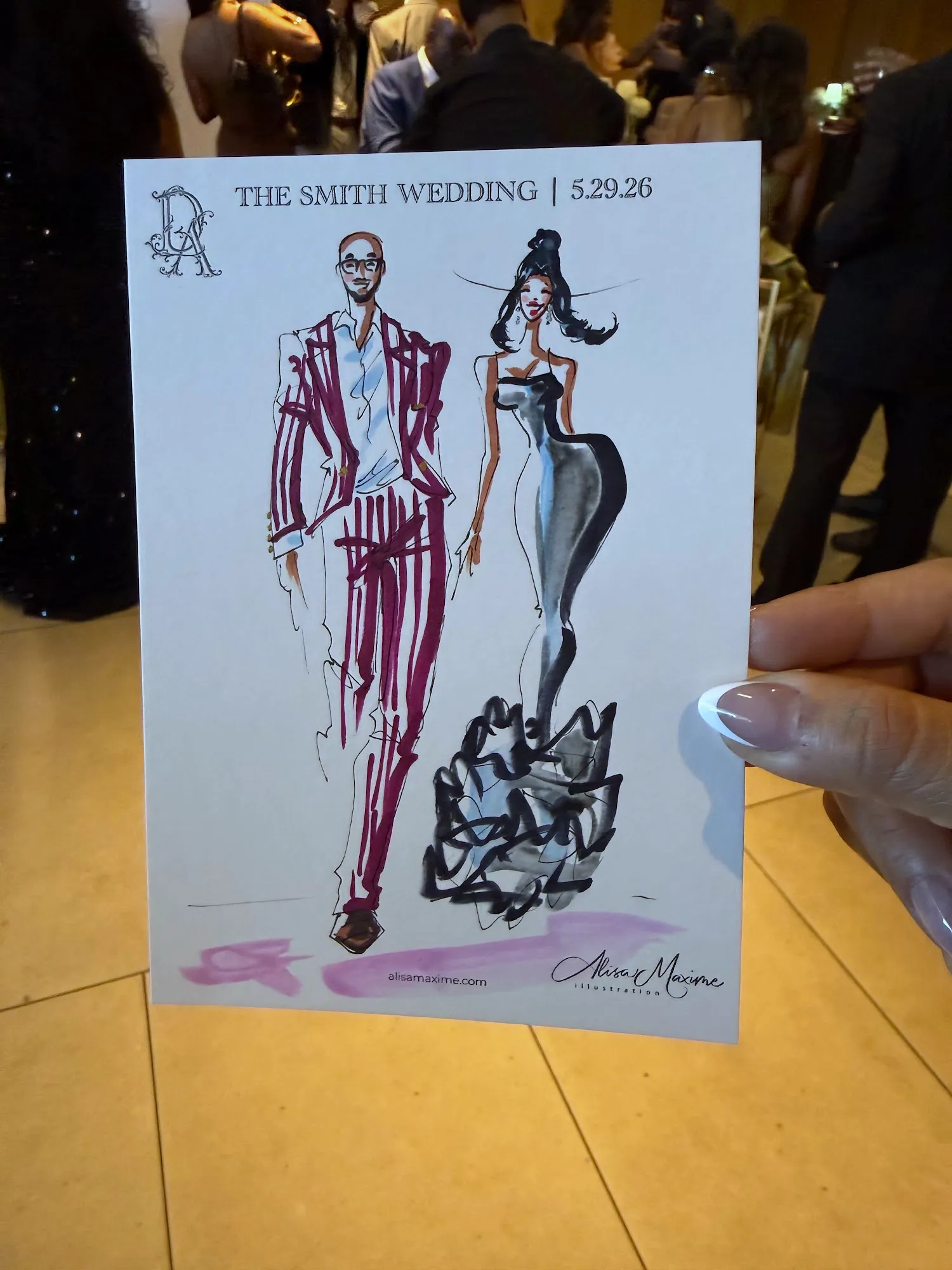 Live fashion sketch 15 from Wedding at Hall of Lights, Dallas