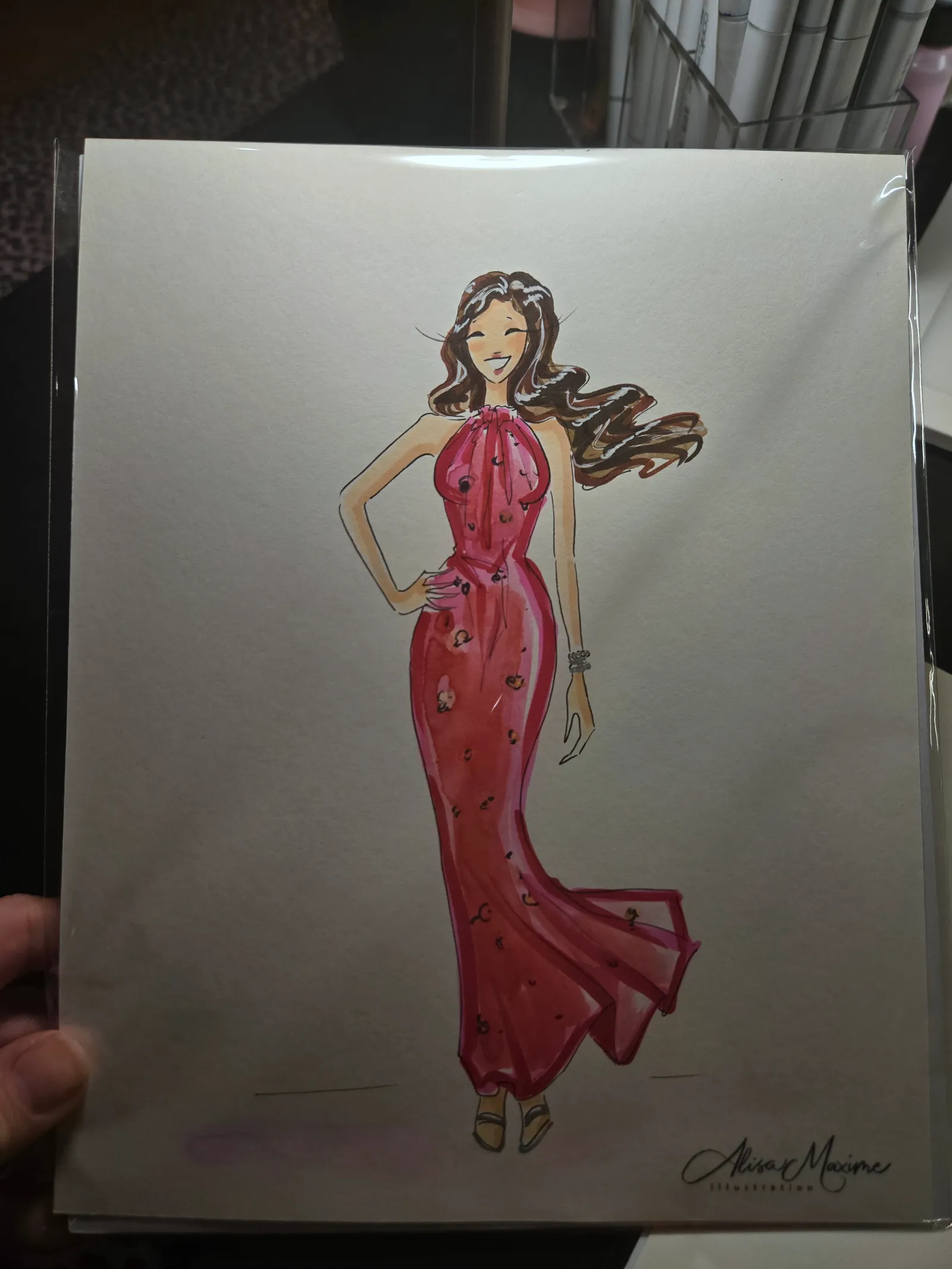 Live fashion sketch 2 from New Year's Eve Celebration in Dallas