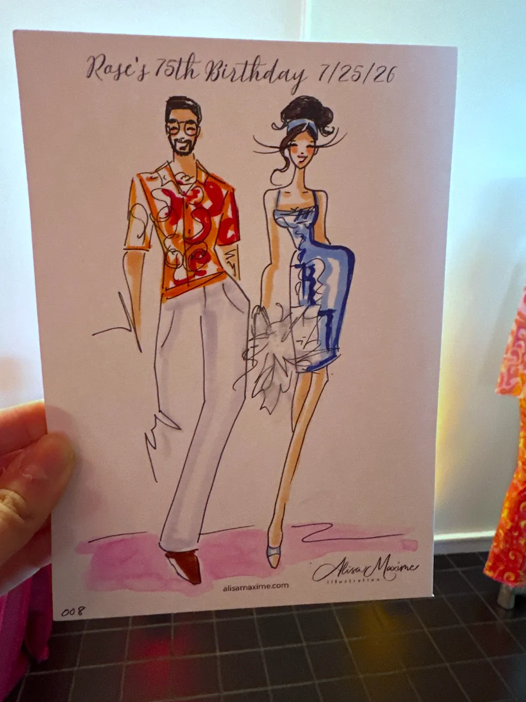 Live fashion sketch 8 from Psychedelic 60s Birthday Bash in Houston