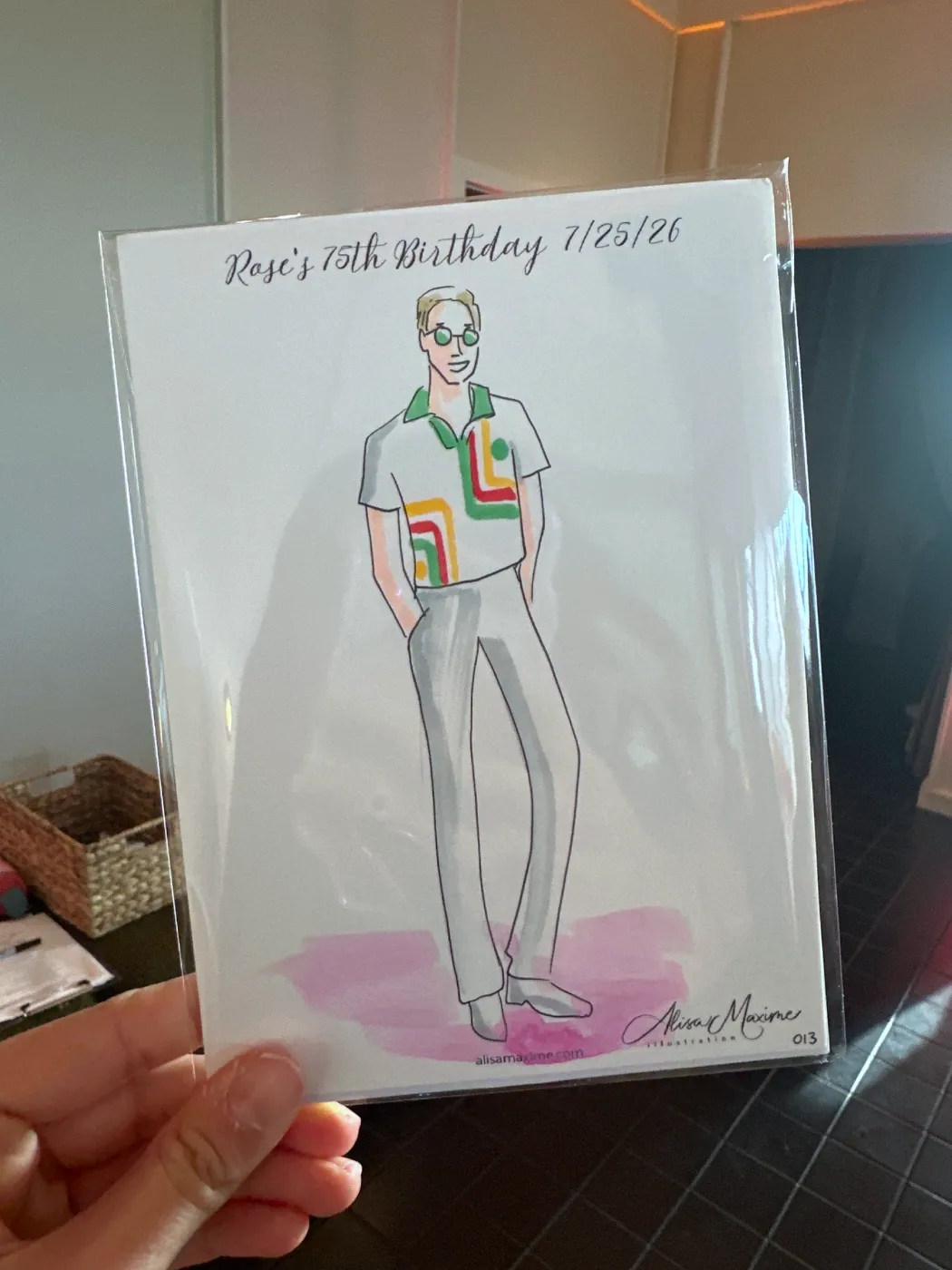Live fashion sketch 13 from Psychedelic 60s Birthday Bash in Houston