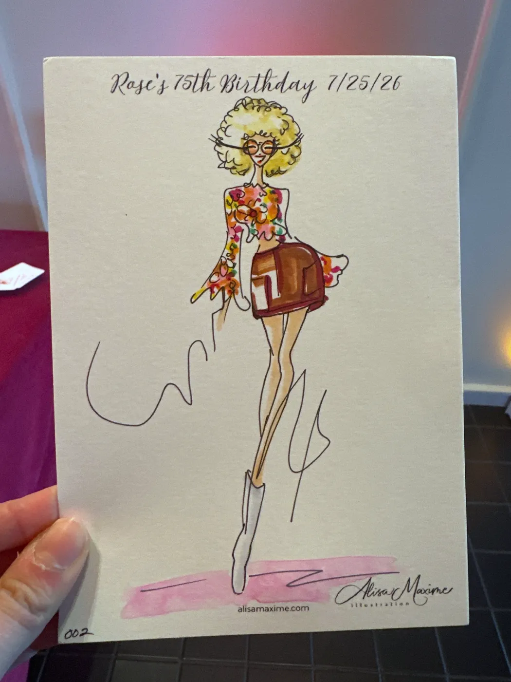 Live fashion sketch 3 from Psychedelic 60s Birthday Bash in Houston