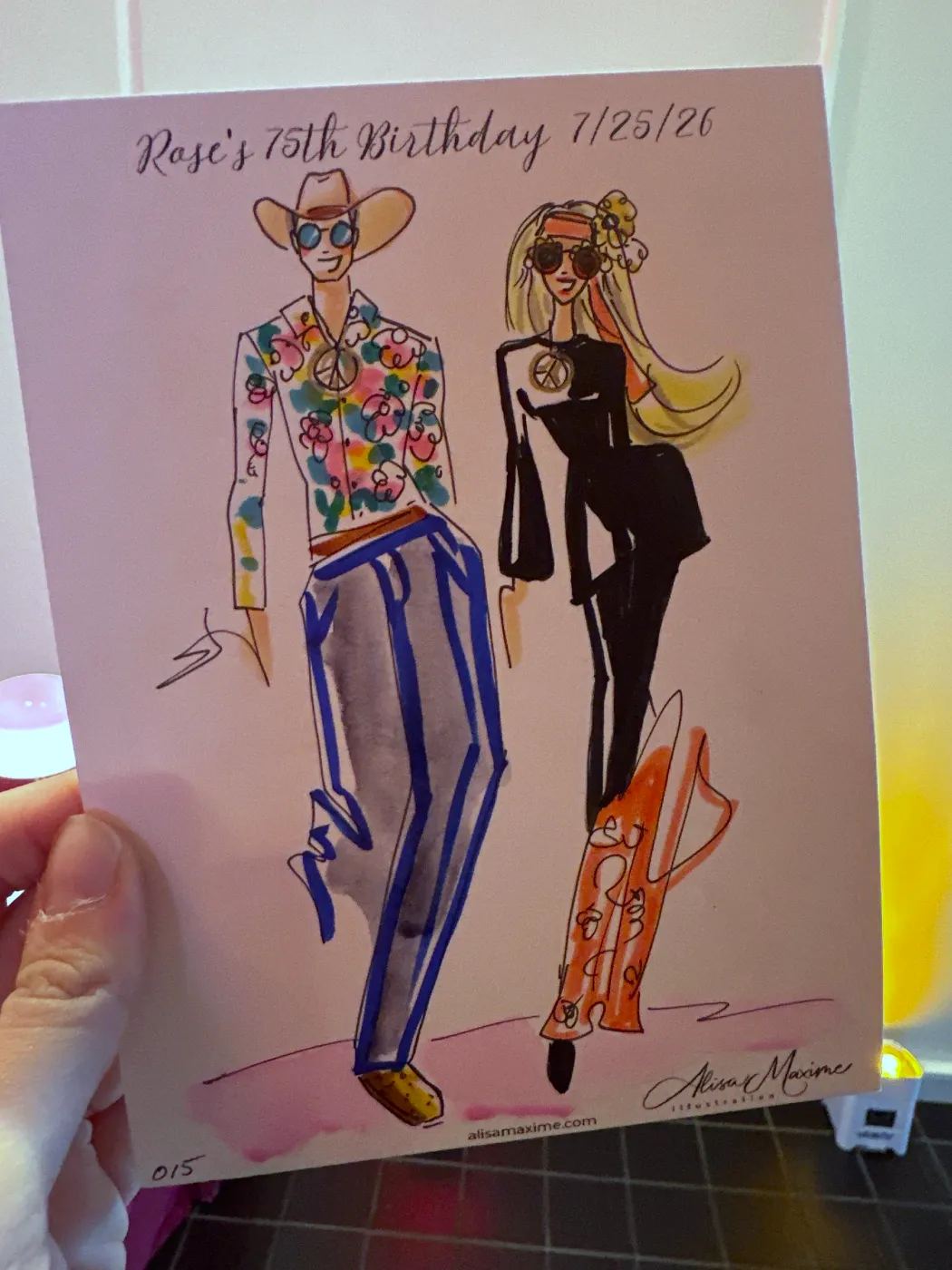 Live fashion sketch 15 from Psychedelic 60s Birthday Bash in Houston