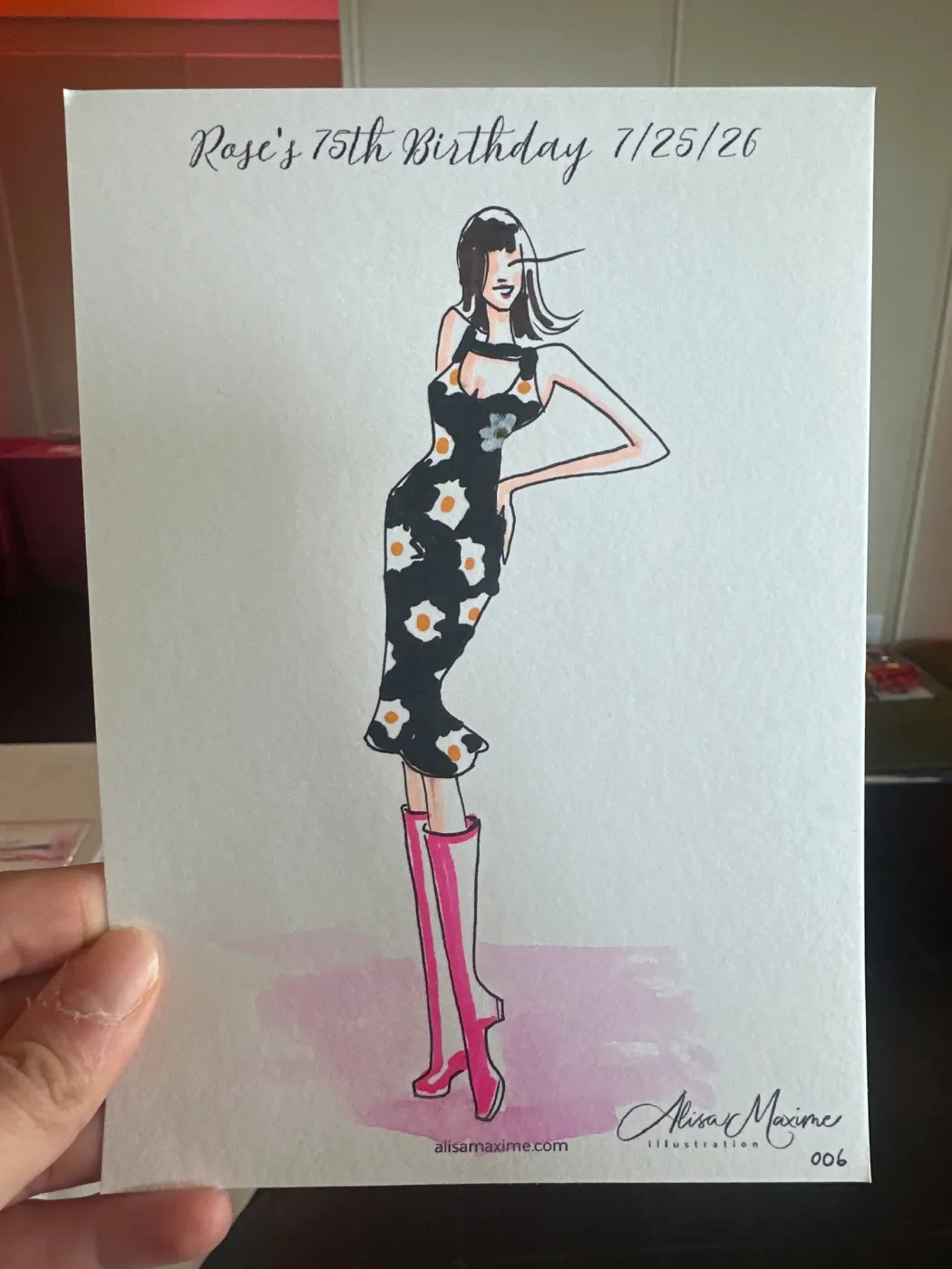 Live fashion sketch 6 from Psychedelic 60s Birthday Bash in Houston