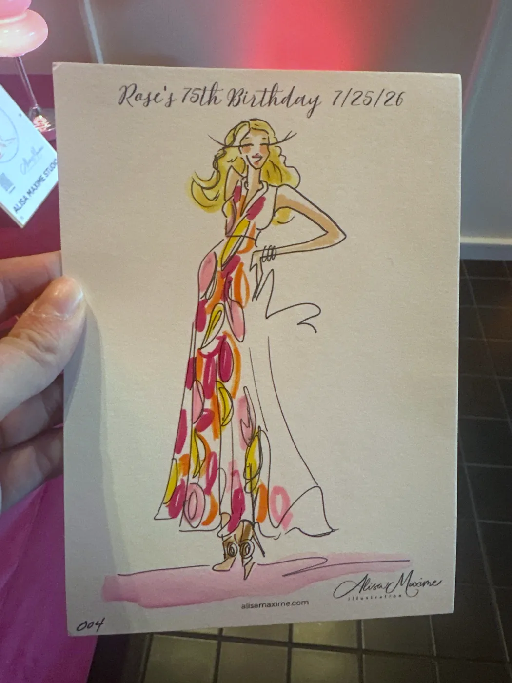 Live fashion sketch 4 from Psychedelic 60s Birthday Bash in Houston