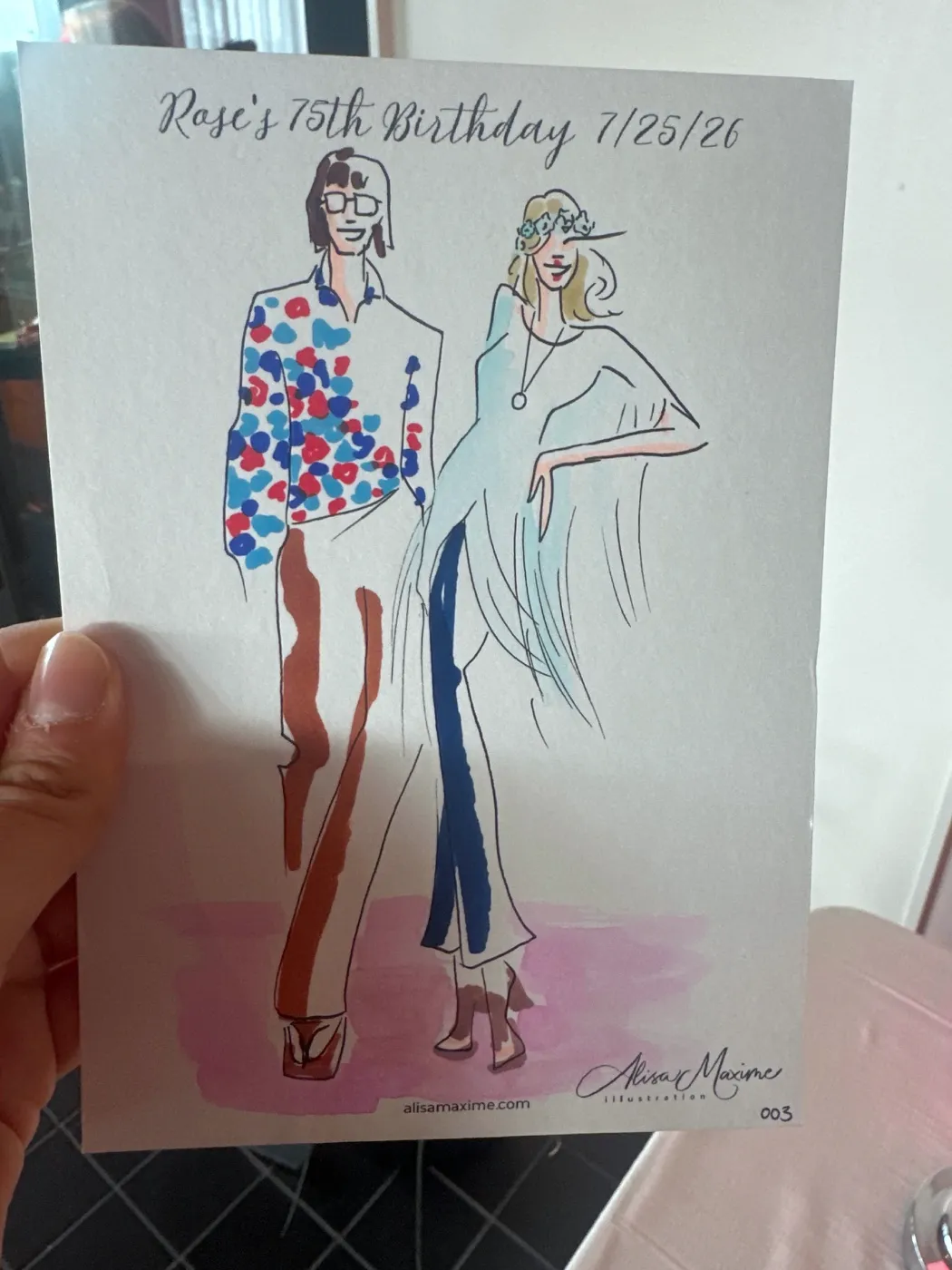 Live sketch from Psychedelic 60s Birthday Bash in Houston