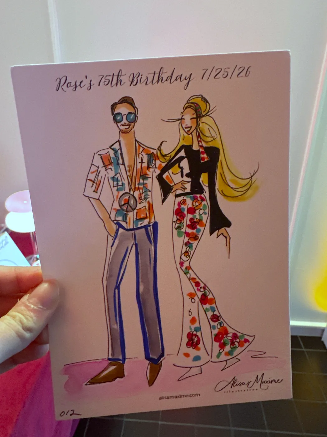Live fashion sketch 12 from Psychedelic 60s Birthday Bash in Houston