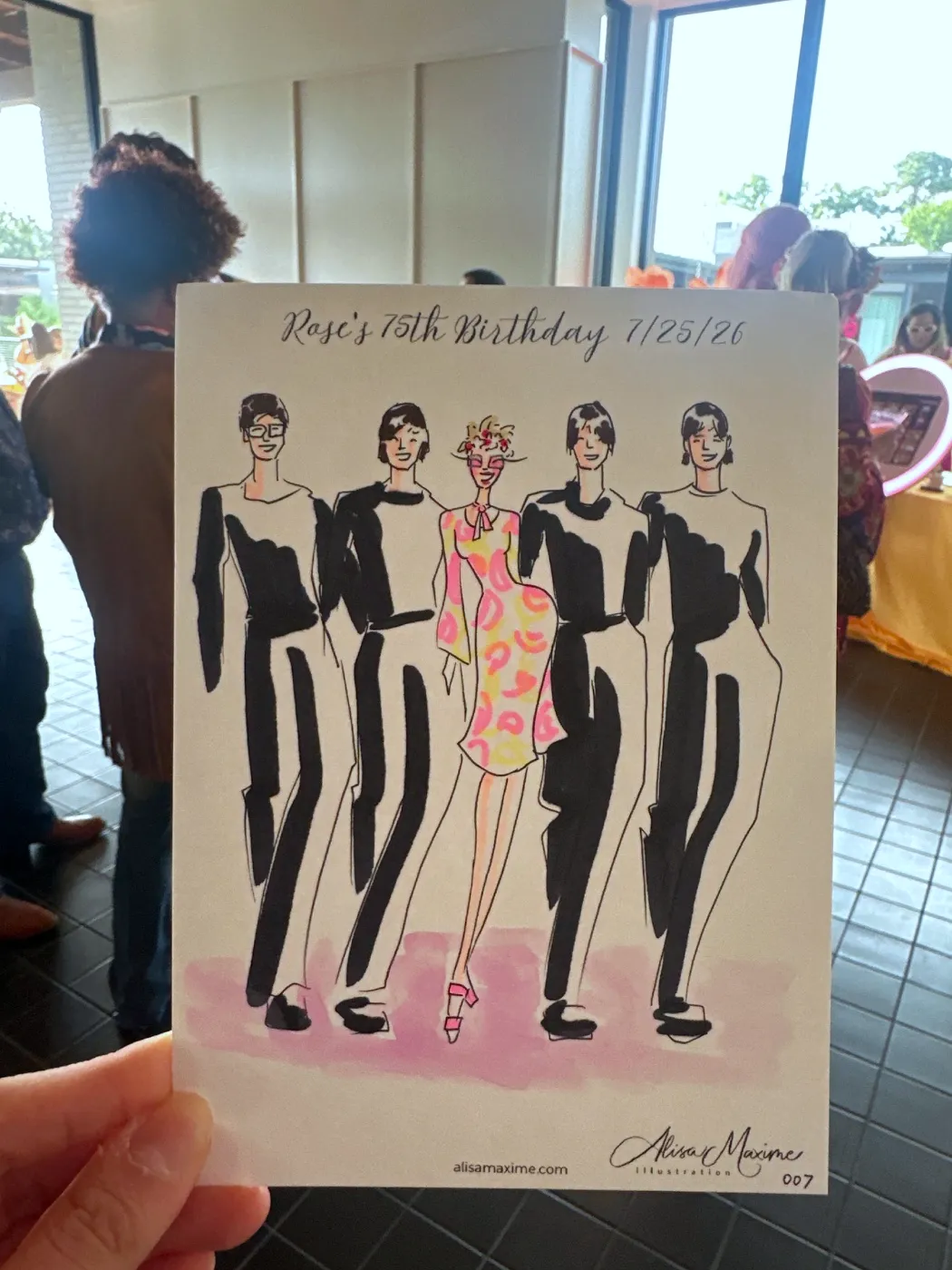 Live fashion sketch 7 from Psychedelic 60s Birthday Bash in Houston