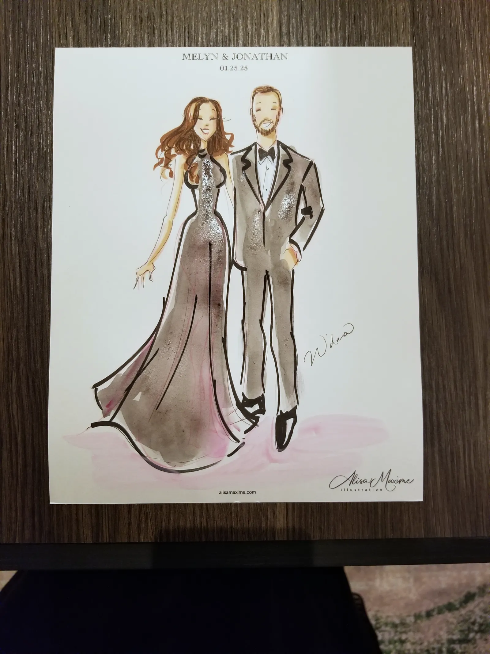 Live sketch from Elegant Wedding Celebration at Thompson Austin