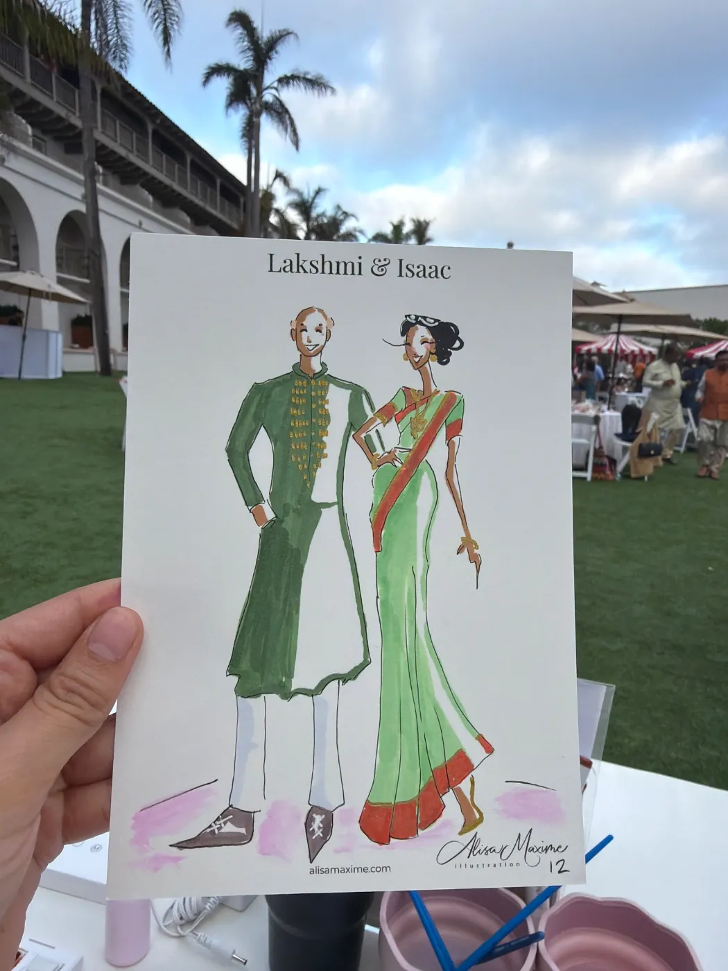 Live fashion sketch 12 from Wedding on the Lawn at The Ritz-Carlton, Dana Point