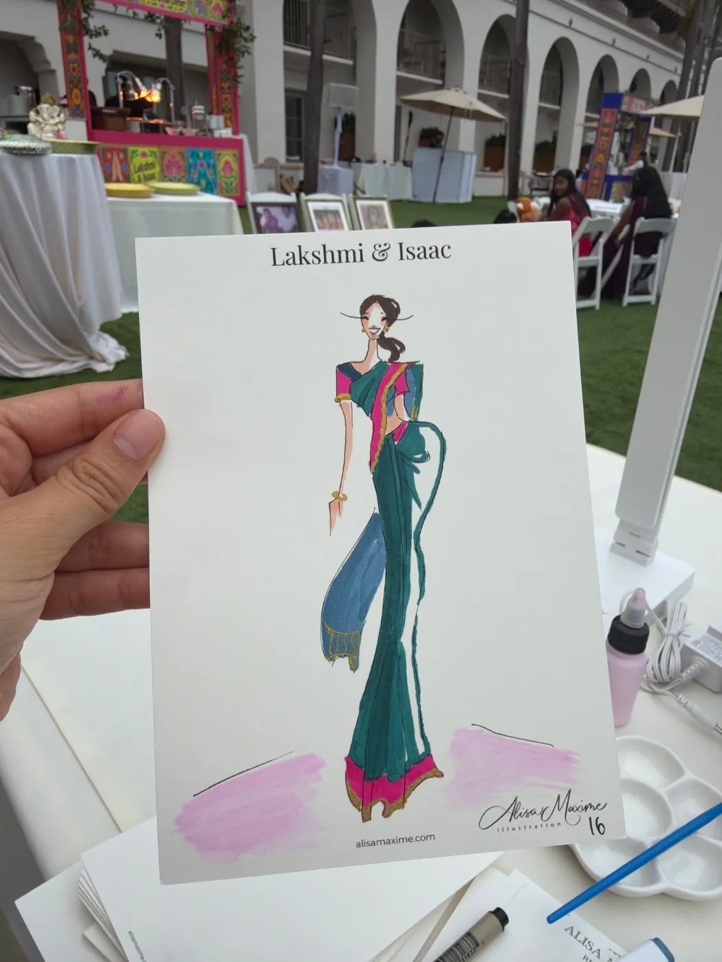 Live fashion sketch 16 from Wedding on the Lawn at The Ritz-Carlton, Dana Point