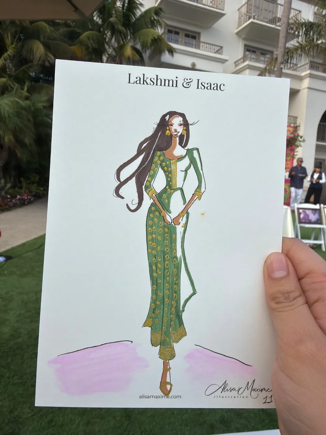 Live fashion sketch 11 from Wedding on the Lawn at The Ritz-Carlton, Dana Point