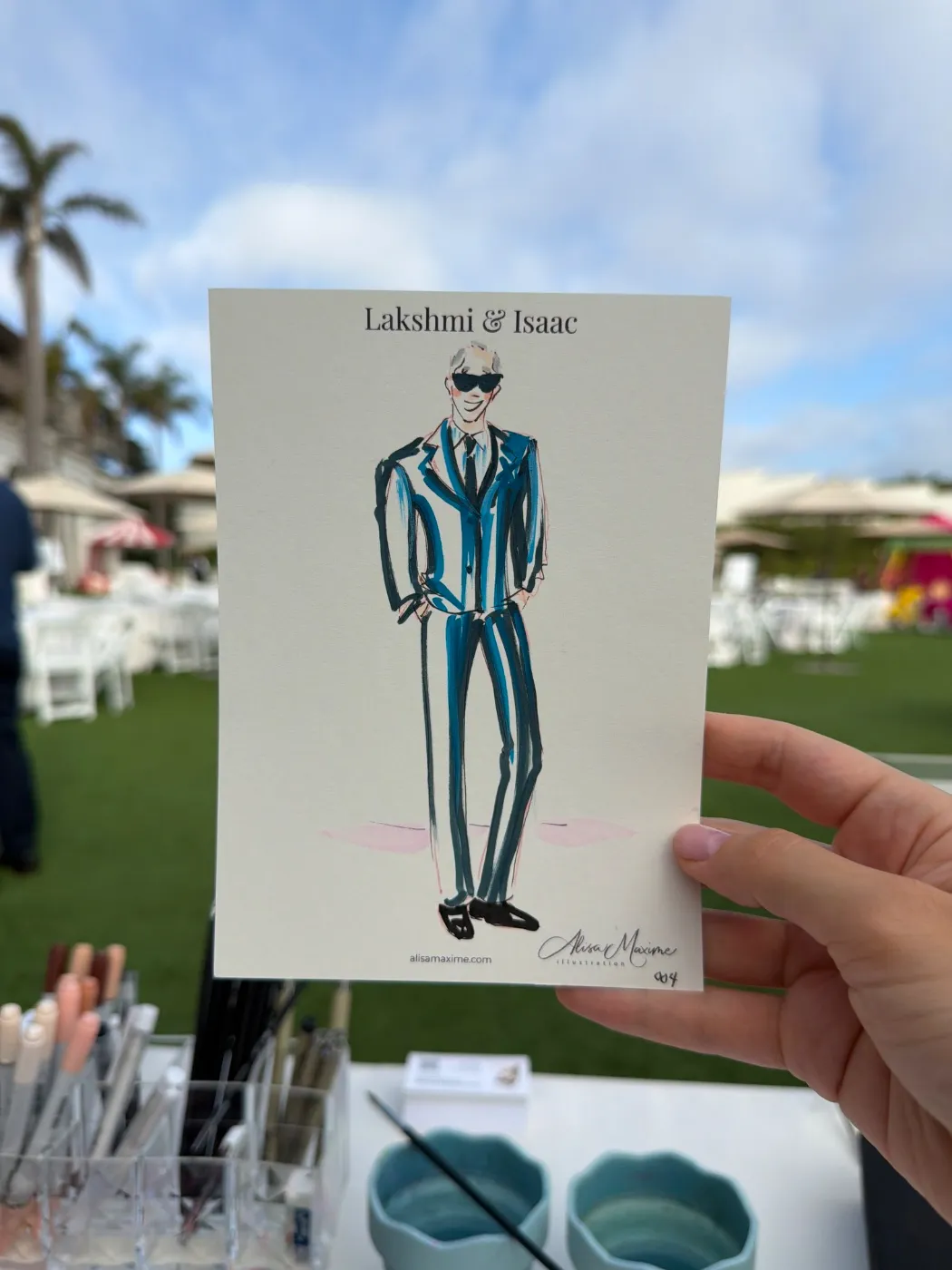 Live fashion sketch 5 from Wedding on the Lawn at The Ritz-Carlton, Dana Point