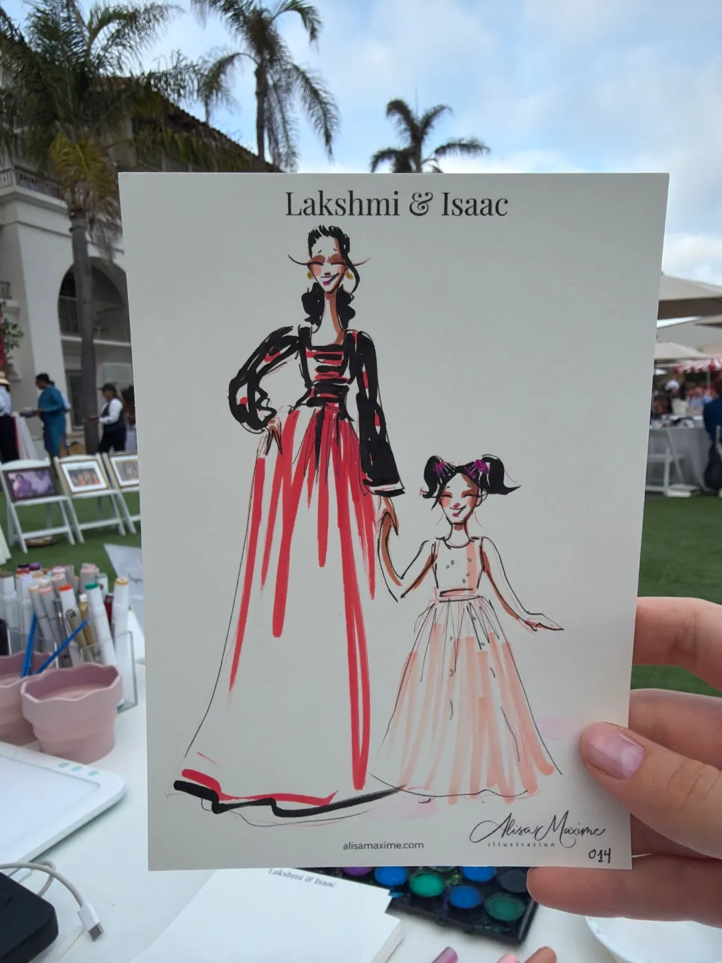 Live fashion sketch 14 from Wedding on the Lawn at The Ritz-Carlton, Dana Point