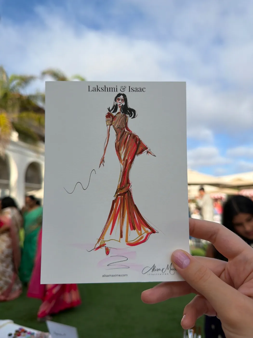 Live fashion sketch 8 from Wedding on the Lawn at The Ritz-Carlton, Dana Point