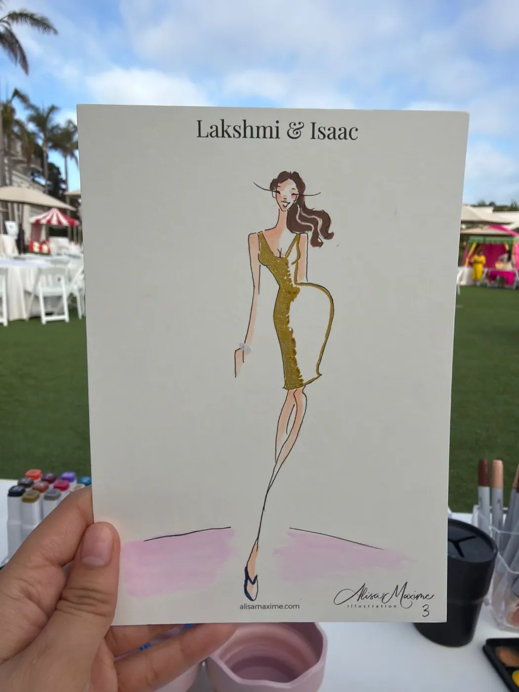 Live fashion sketch 4 from Wedding on the Lawn at The Ritz-Carlton, Dana Point