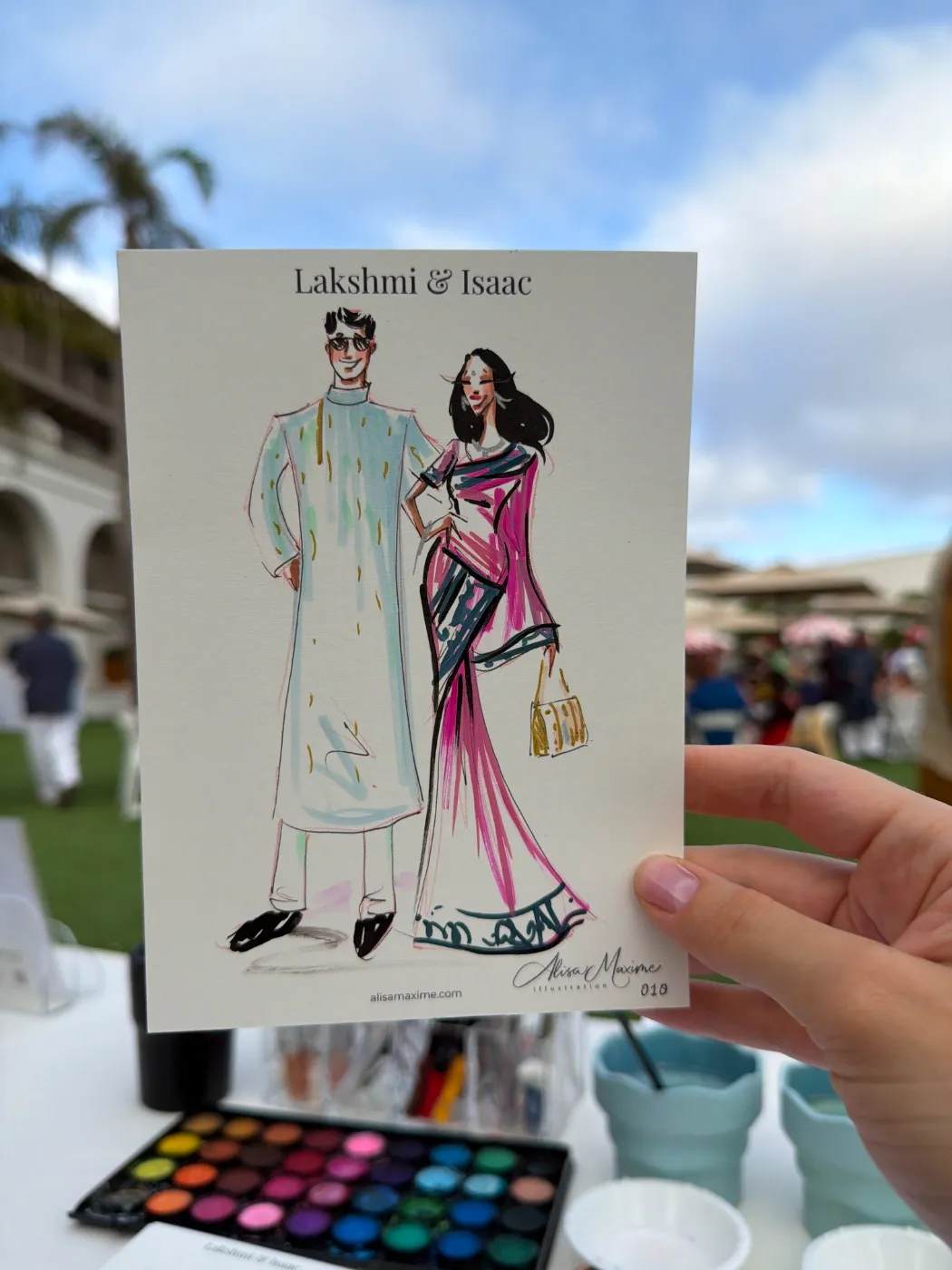 Live fashion sketch 10 from Wedding on the Lawn at The Ritz-Carlton, Dana Point