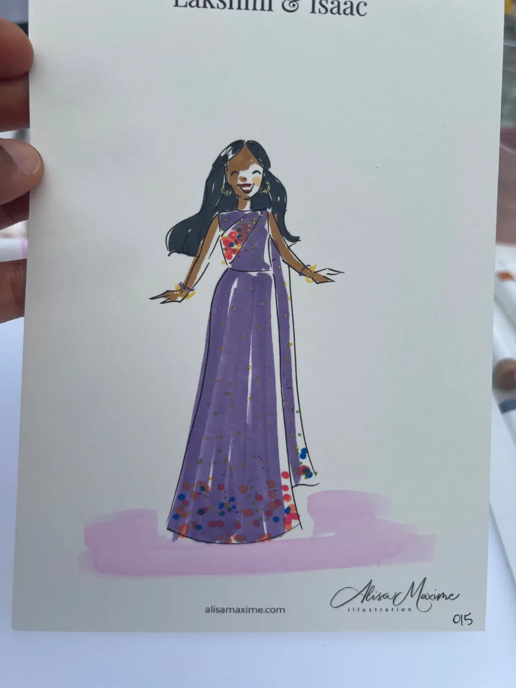 Live fashion sketch 15 from Wedding on the Lawn at The Ritz-Carlton, Dana Point