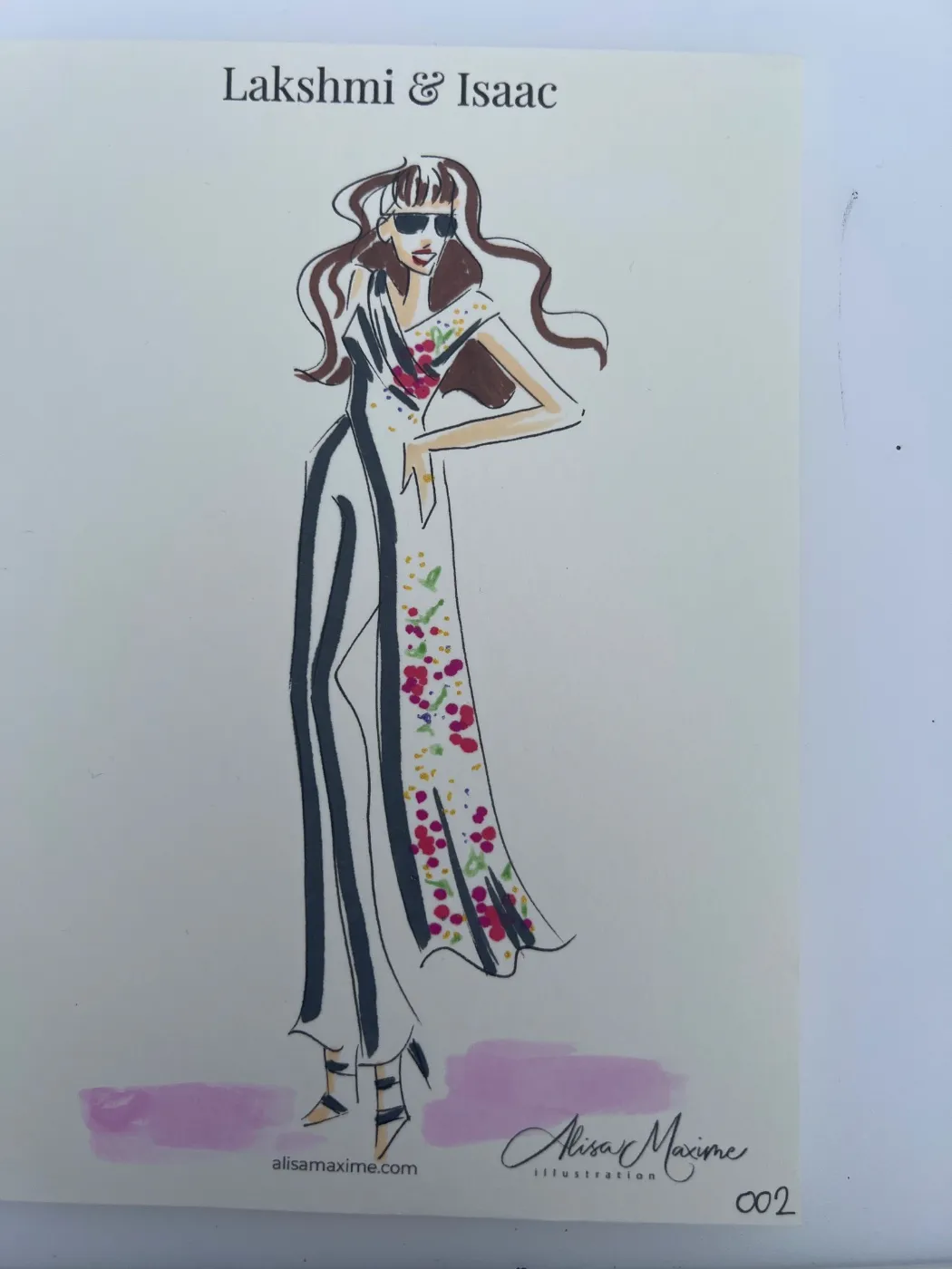 Live fashion sketch 3 from Wedding on the Lawn at The Ritz-Carlton, Dana Point