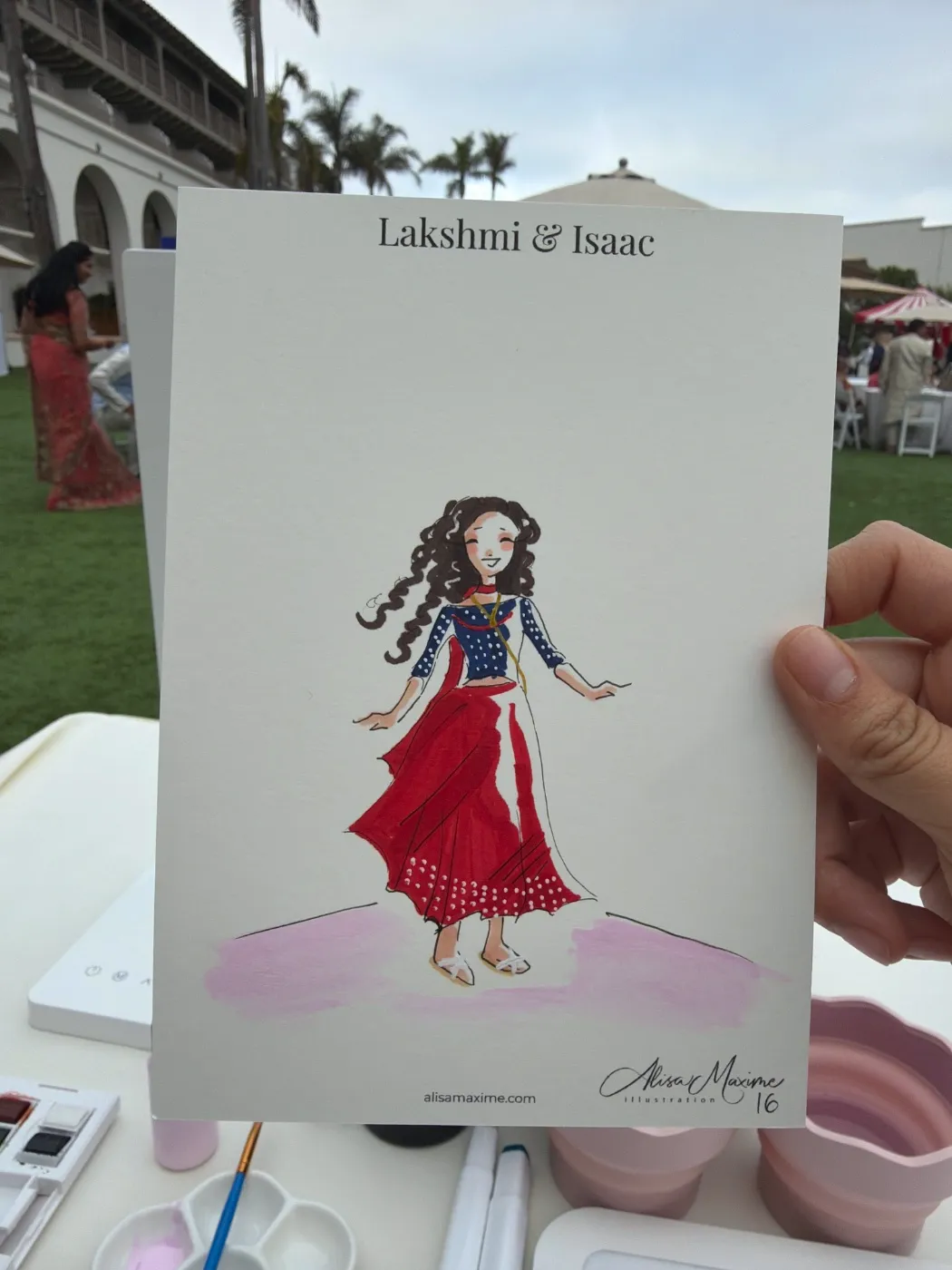 Live fashion sketch 13 from Wedding on the Lawn at The Ritz-Carlton, Dana Point