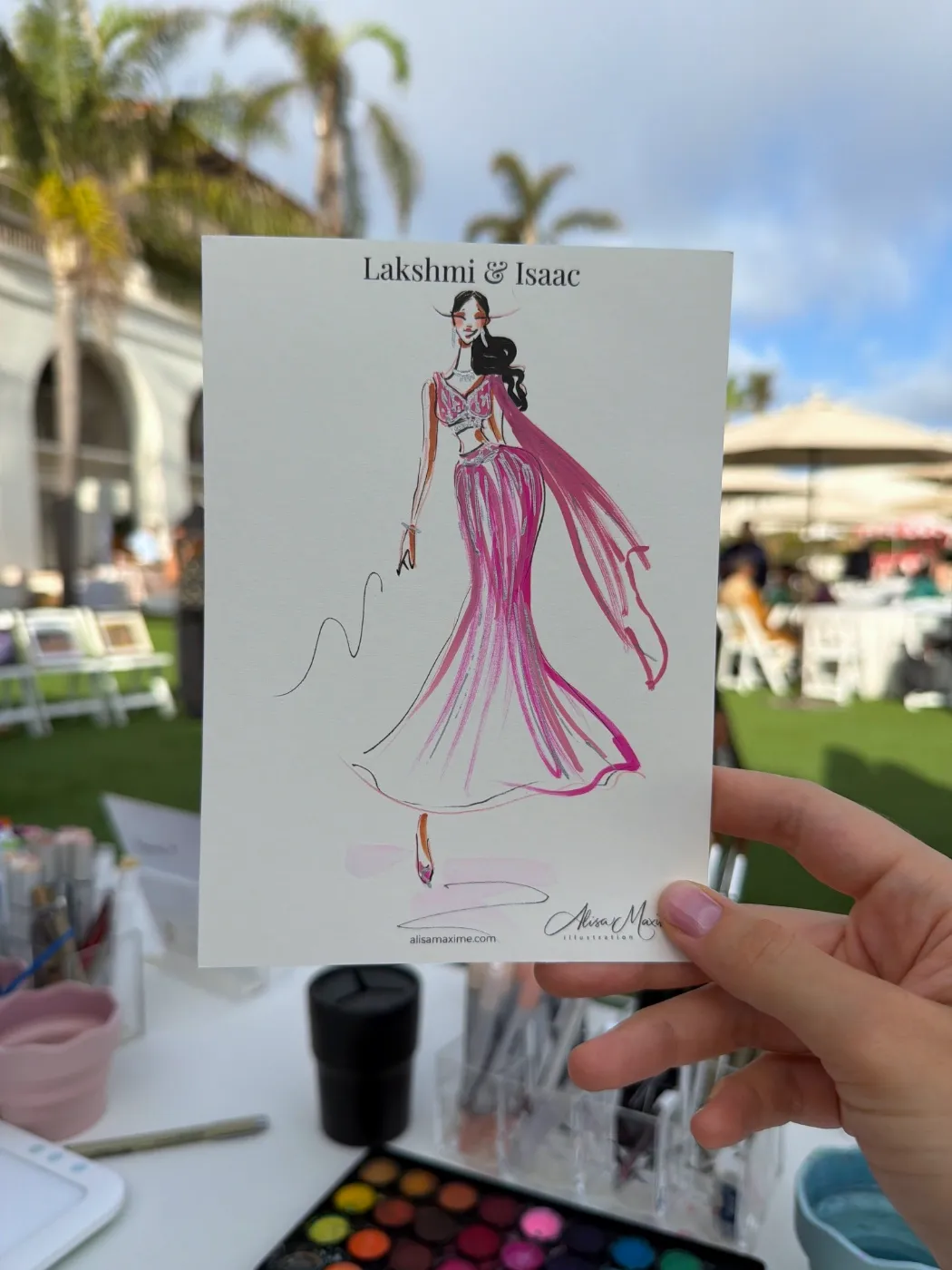 Live fashion sketch 6 from Wedding on the Lawn at The Ritz-Carlton, Dana Point