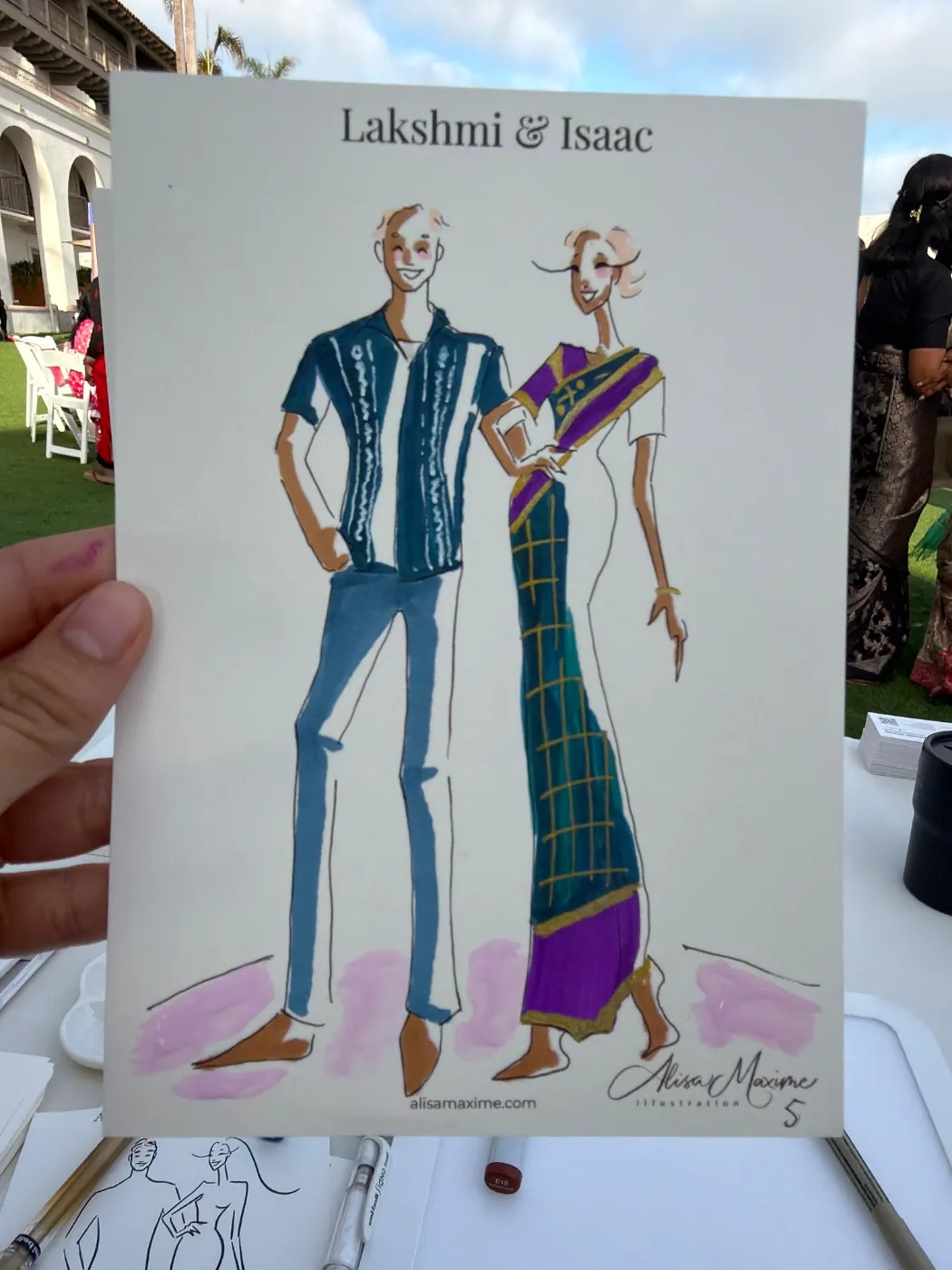 Live sketch from Wedding on the Lawn at The Ritz-Carlton, Dana Point
