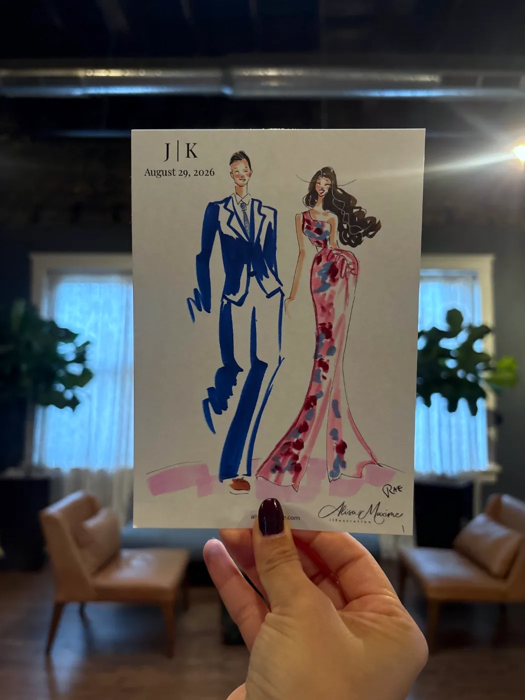 Live fashion sketch 2 from Wedding at Firehouse Chicago