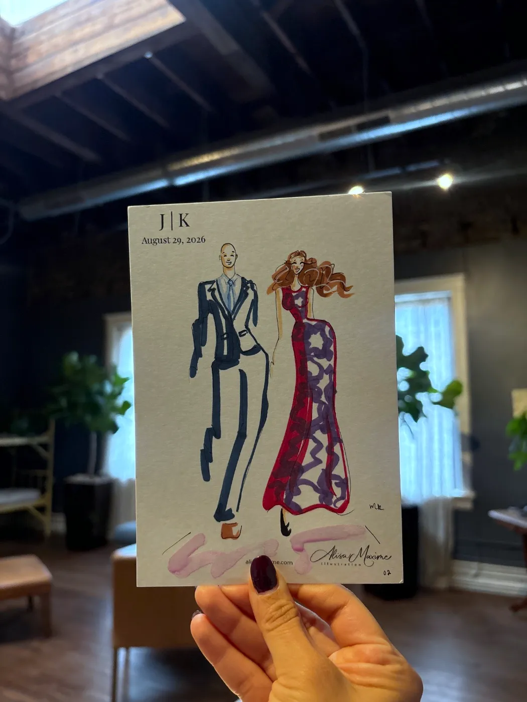 Live fashion sketch 3 from Wedding at Firehouse Chicago
