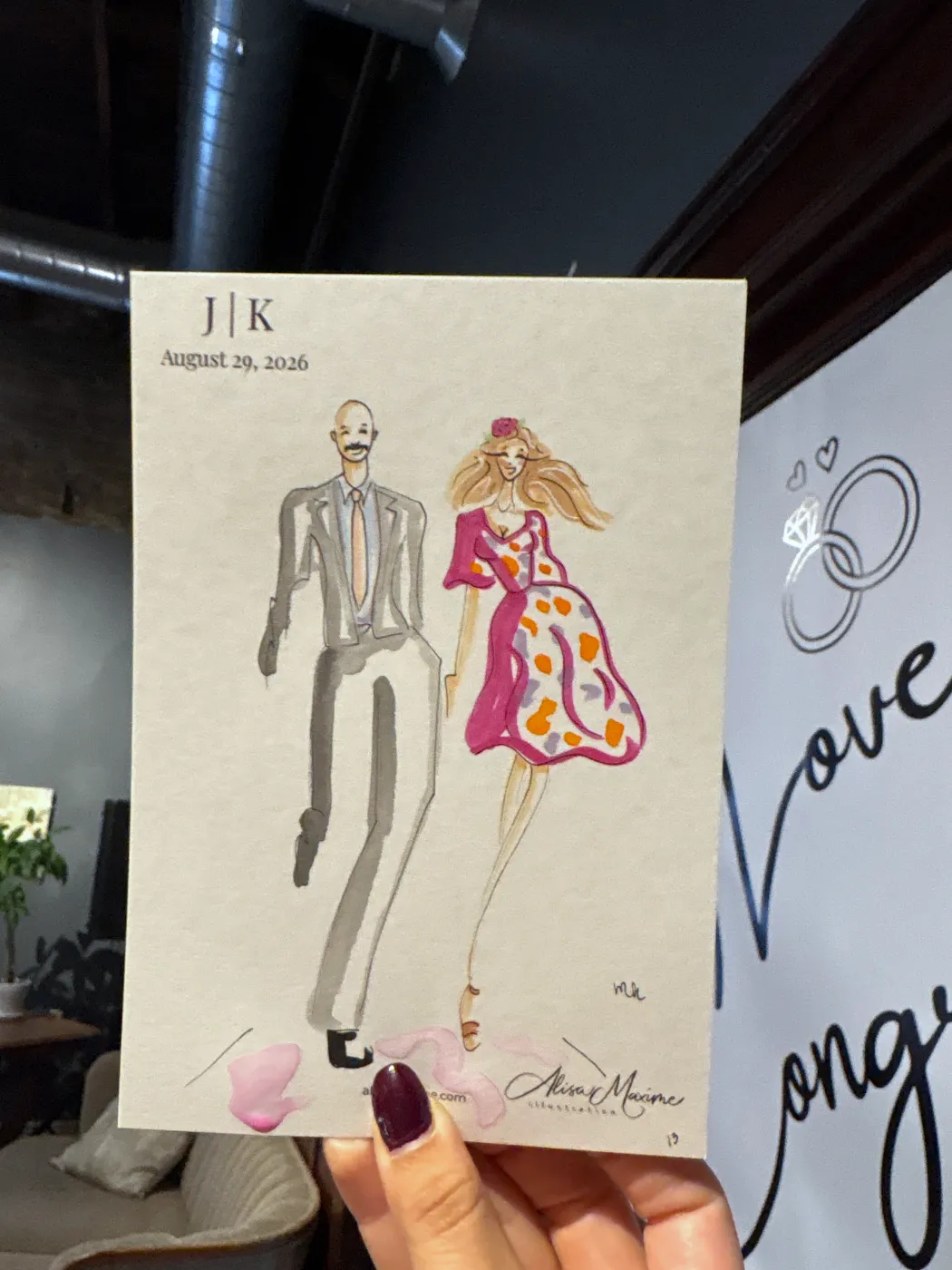Live sketch from Wedding at Firehouse Chicago