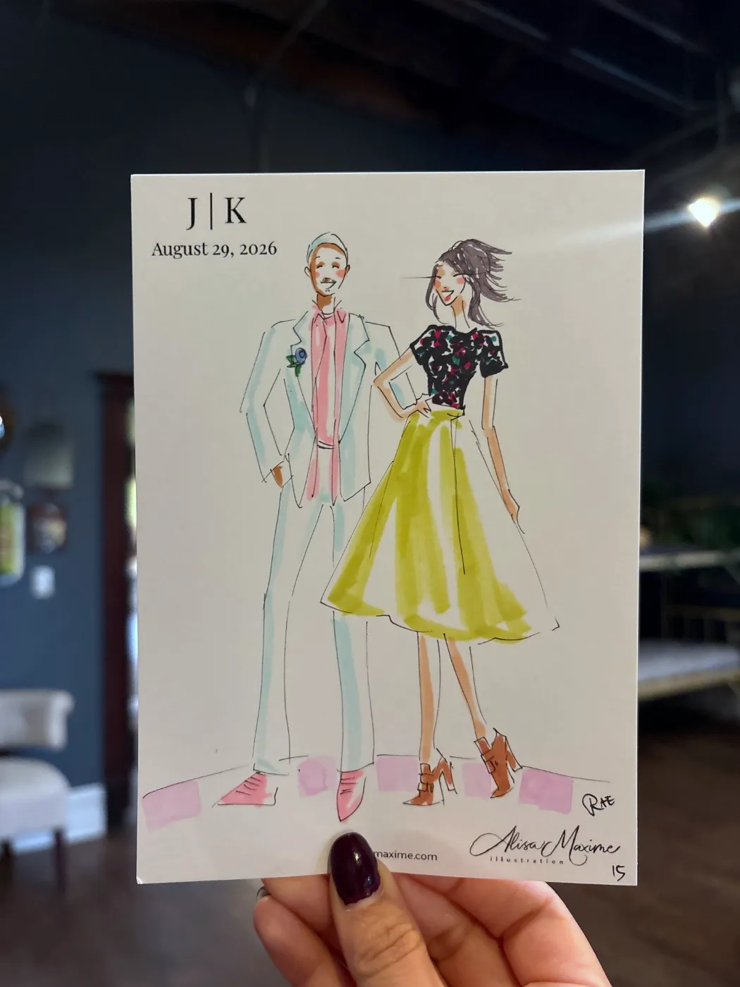 Live fashion sketch 15 from Wedding at Firehouse Chicago