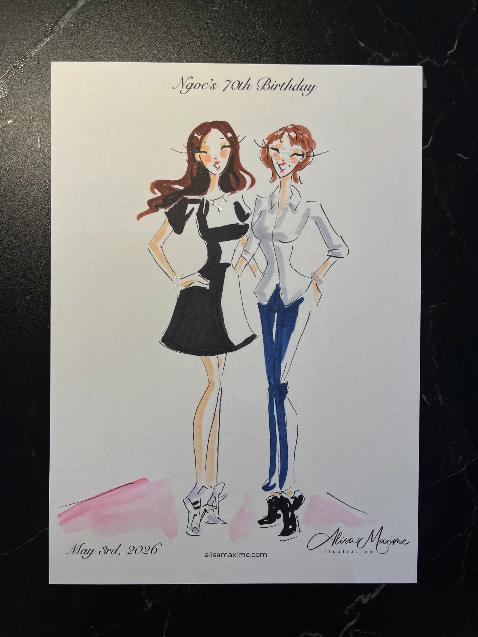 Live fashion sketch 14 from Surprise 70th Birthday Party in Round Rock, Texas