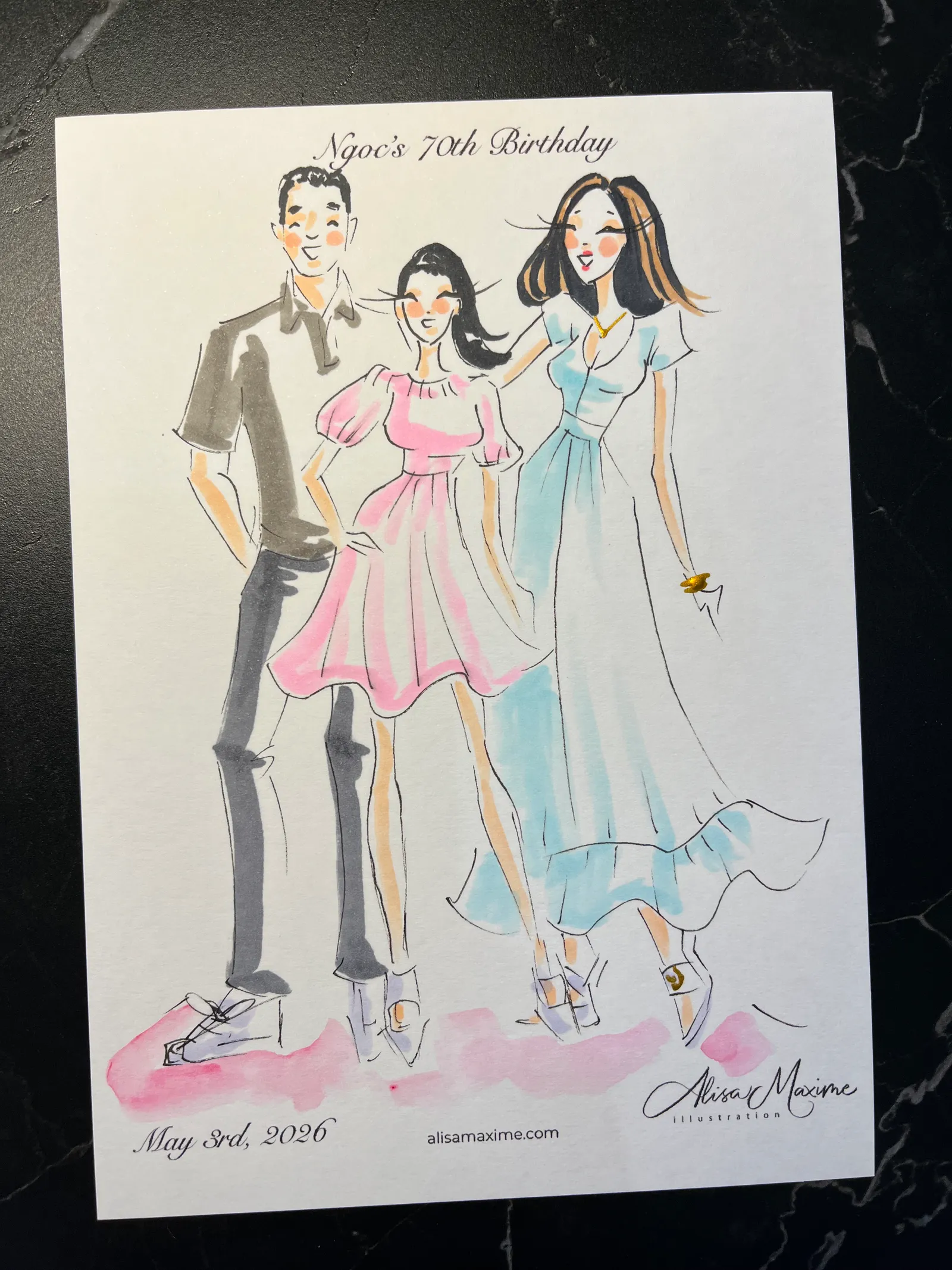 Live fashion sketch 7 from Surprise 70th Birthday Party in Round Rock, Texas