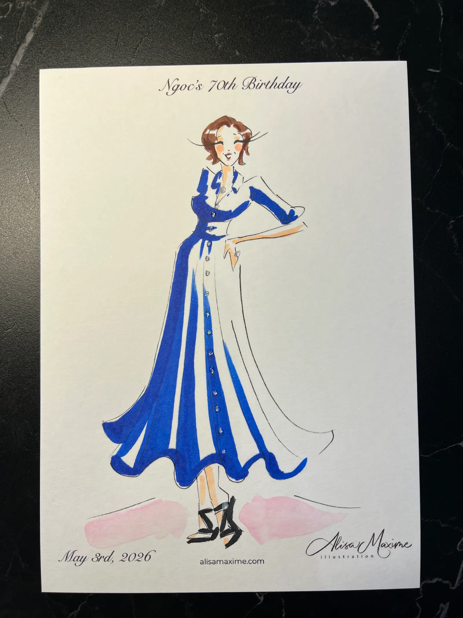 Live fashion sketch 8 from Surprise 70th Birthday Party in Round Rock, Texas
